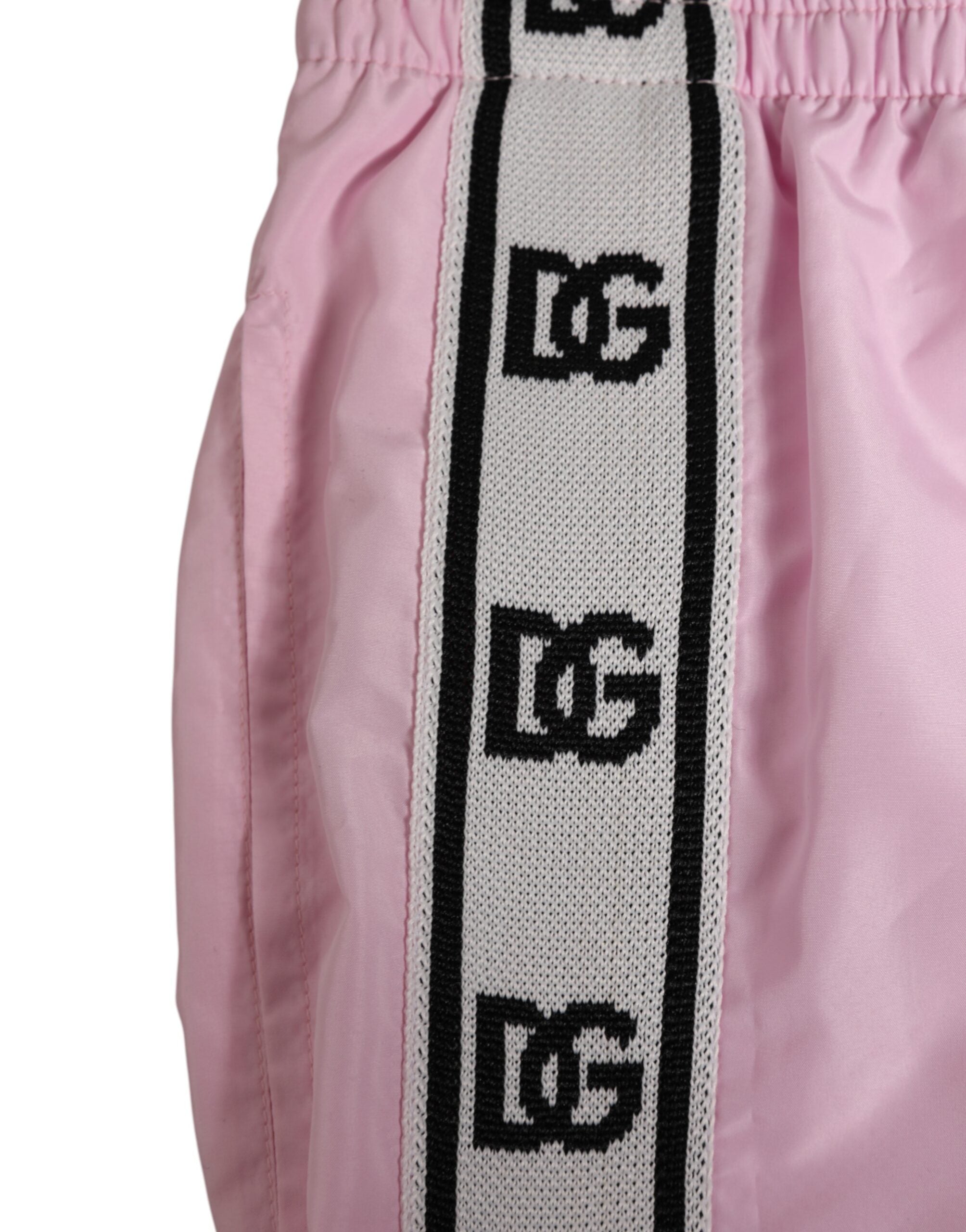 Dolce & Gabbana Rosa Nylon Logo Seitenstreifen Beachwear Herren Bademode