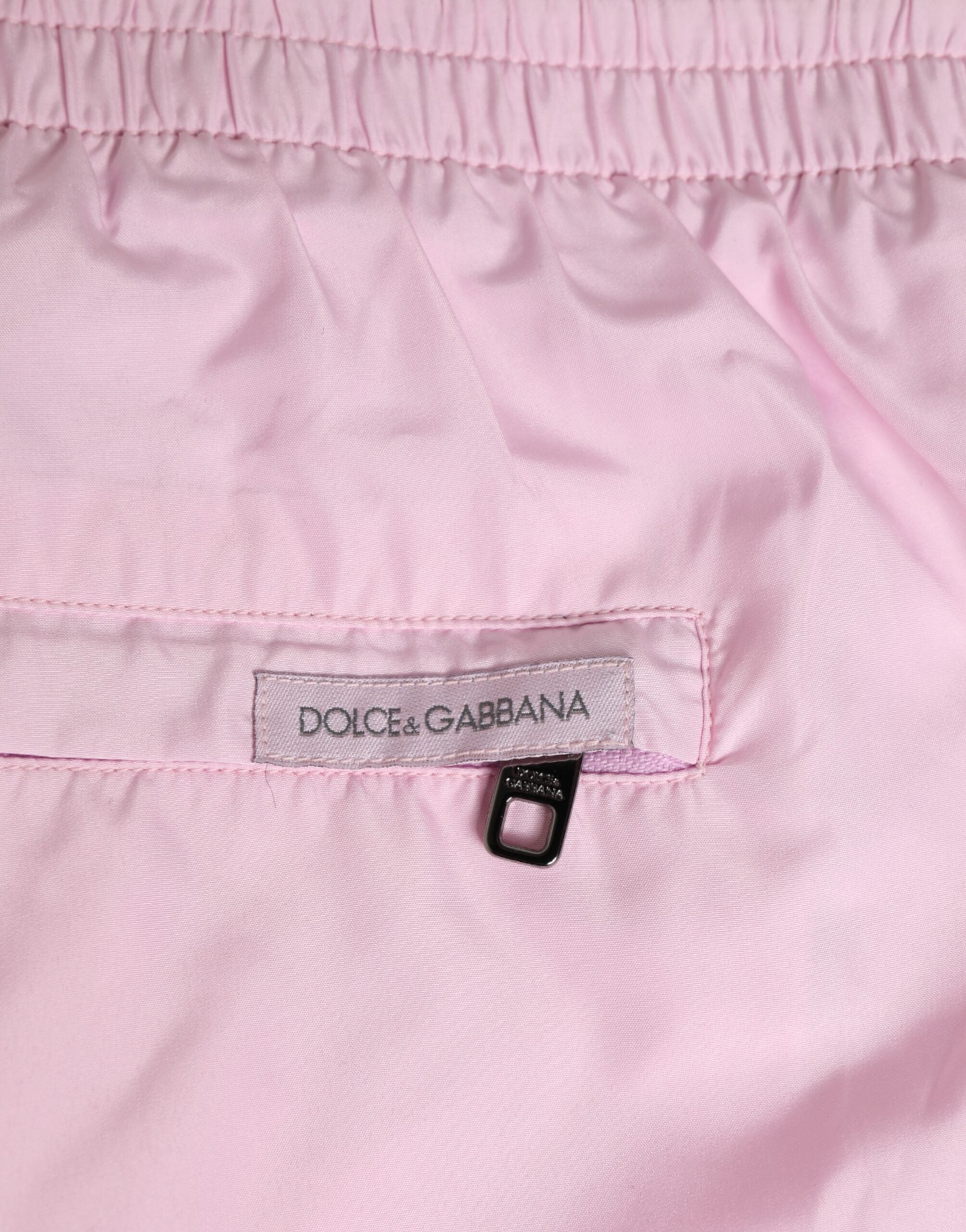 Dolce & Gabbana Rosa Nylon Logo Seitenstreifen Beachwear Herren Bademode