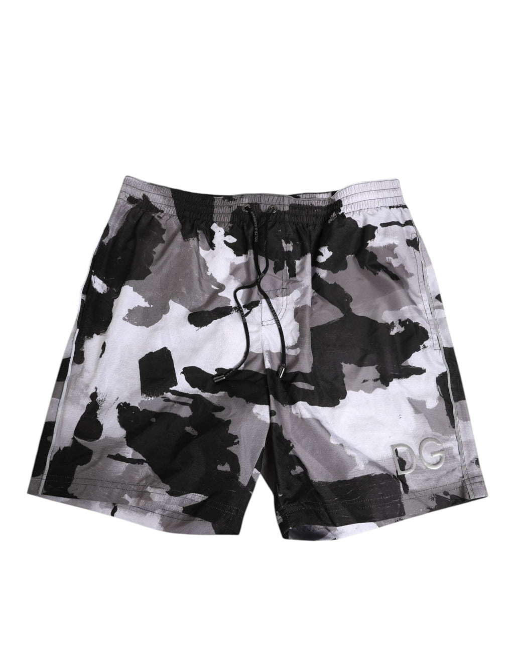 Dolce & Gabbana Schwarz Weiß Camouflage DG Logo Herren Bademode