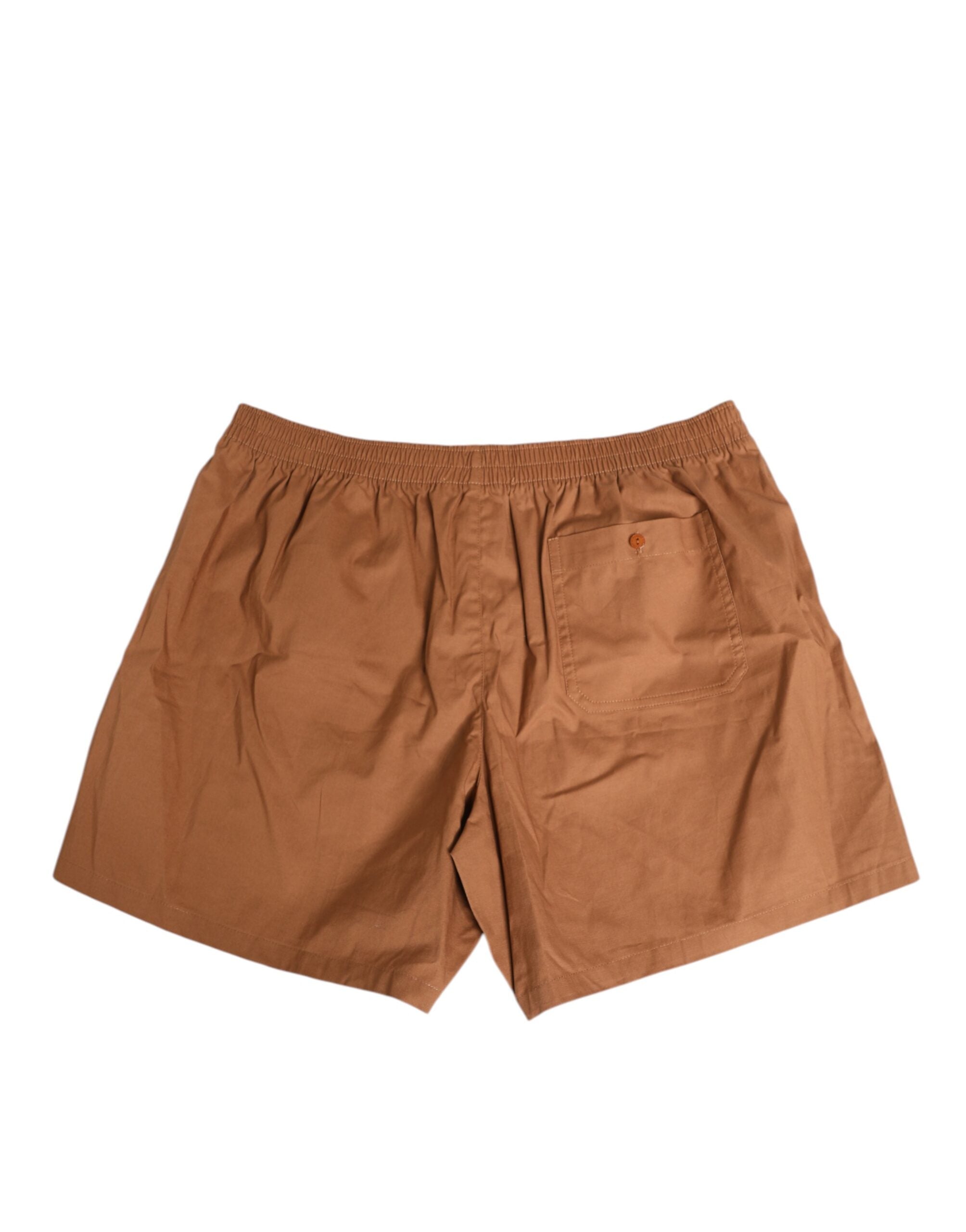 Dolce & Gabbana Brauner Baumwoll-Boxer-Bund kurze Badehose