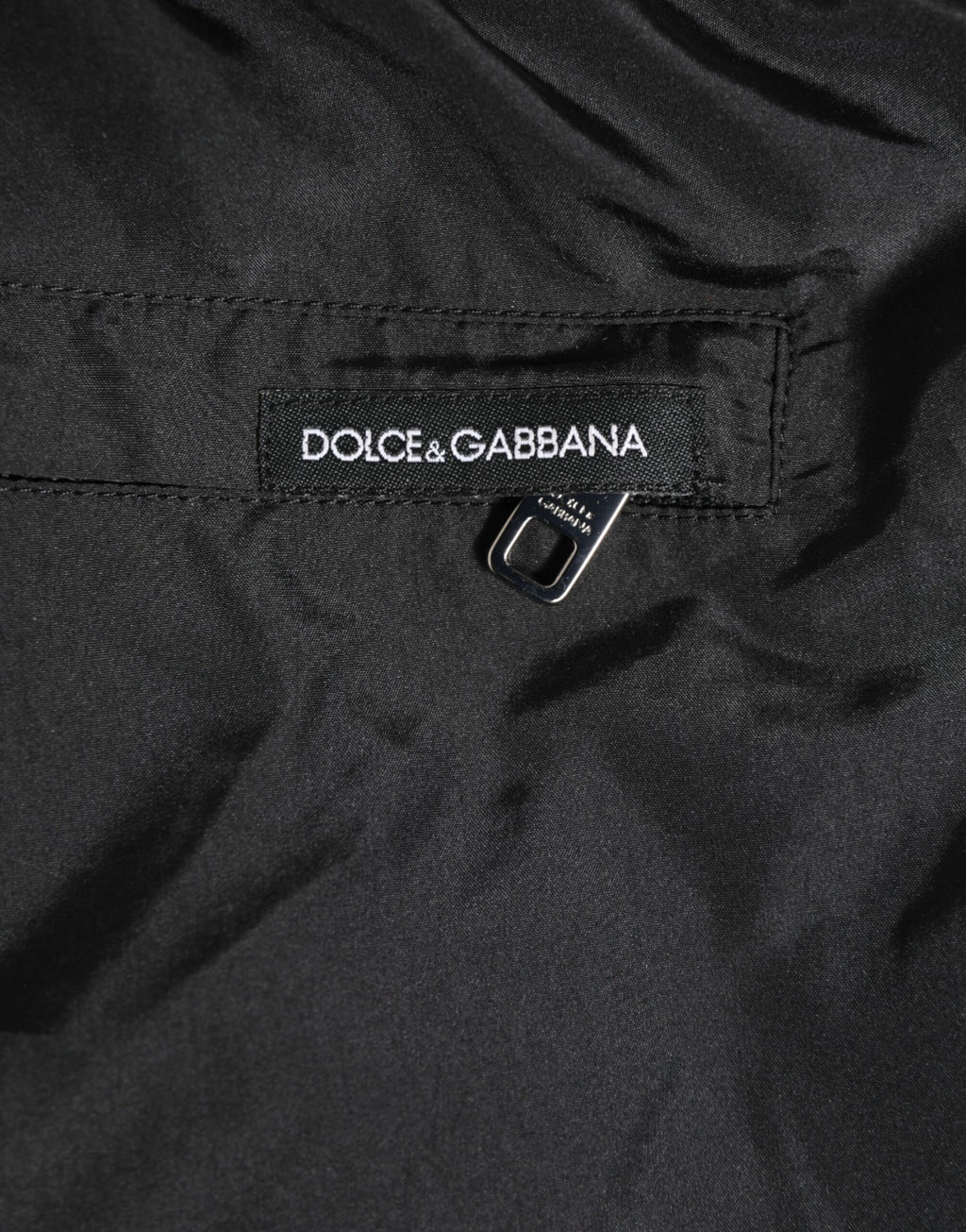 Dolce & Gabbana Schwarzes Nylon KING Seitenband Männer Boxershorts Bademode