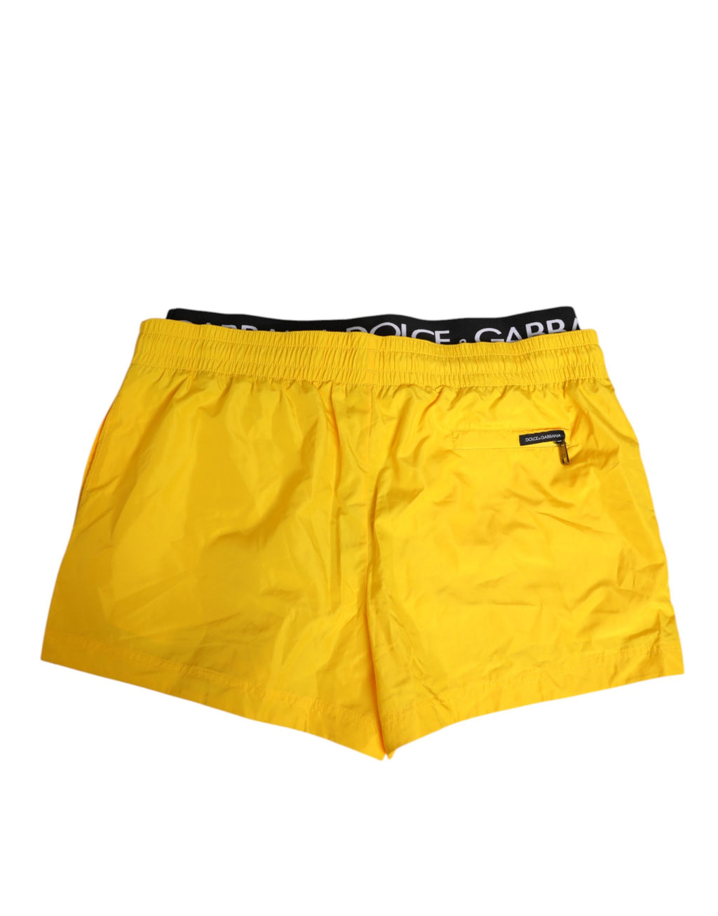 Dolce & Gabbana Yellow Drawstring Beachwear Herren Shorts Bademode