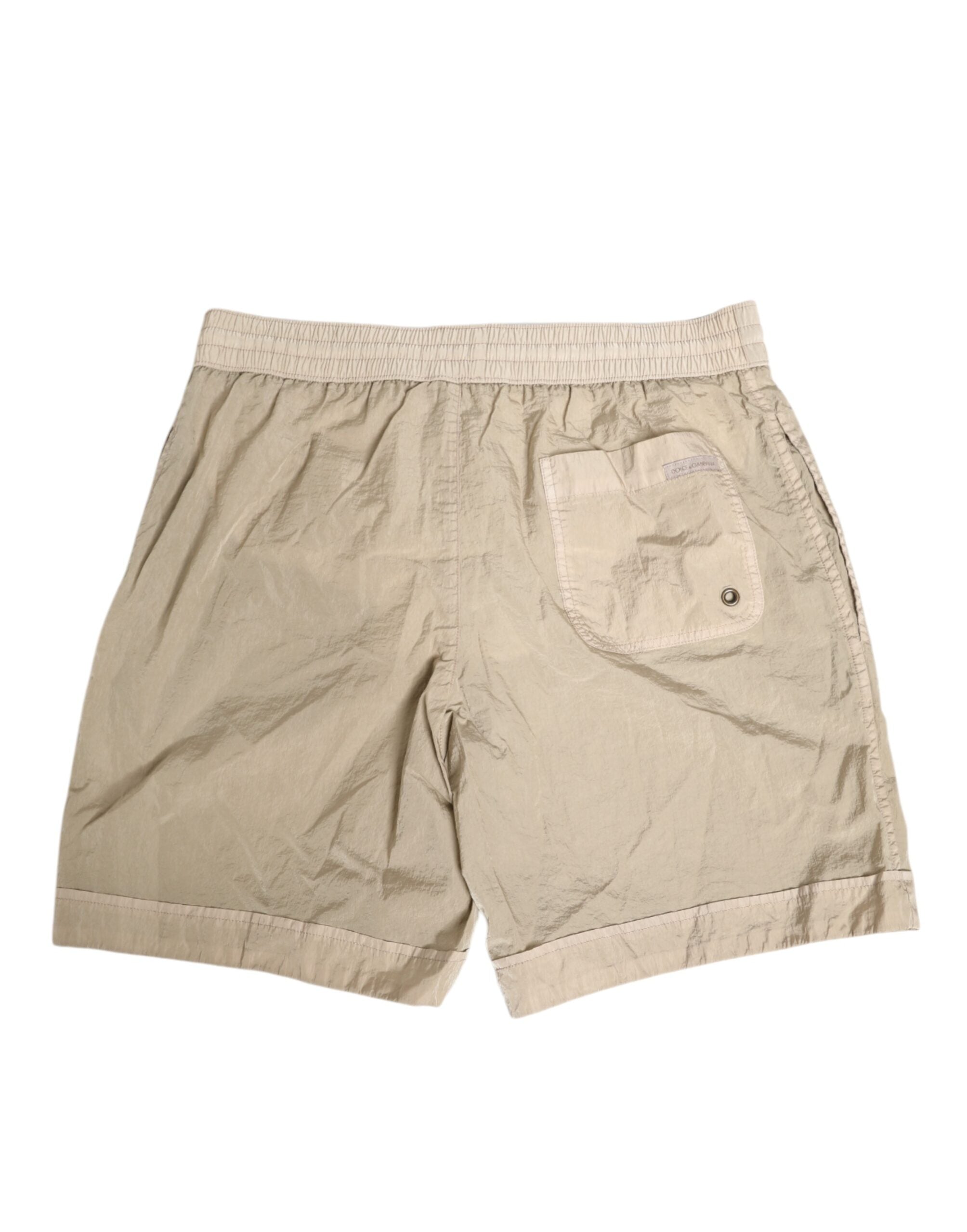 Dolce & Gabbana Beige Nylon Beachwear Männer Boxer Short Bademode