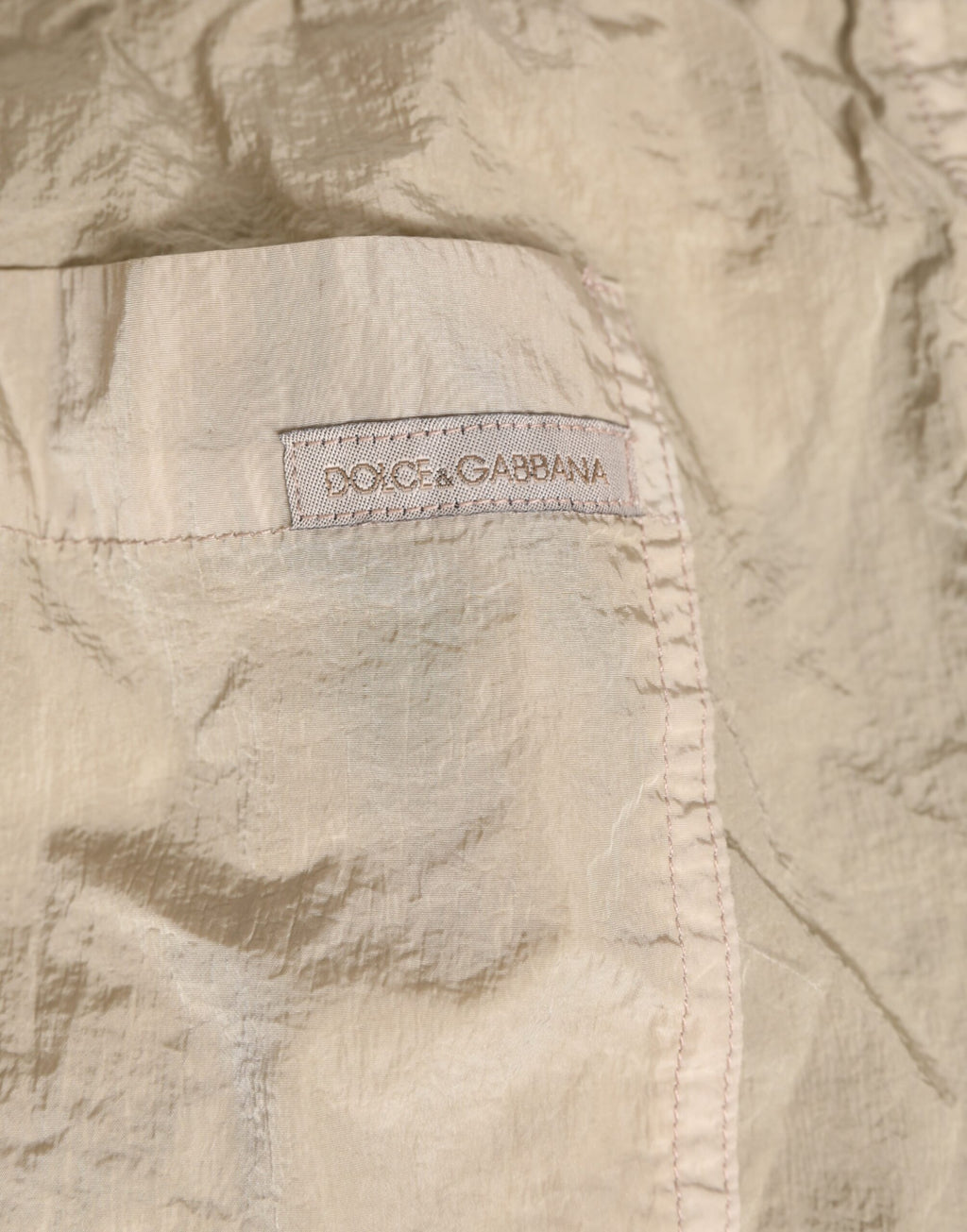 Dolce & Gabbana Beige Nylon Beachwear Männer Boxer Short Bademode