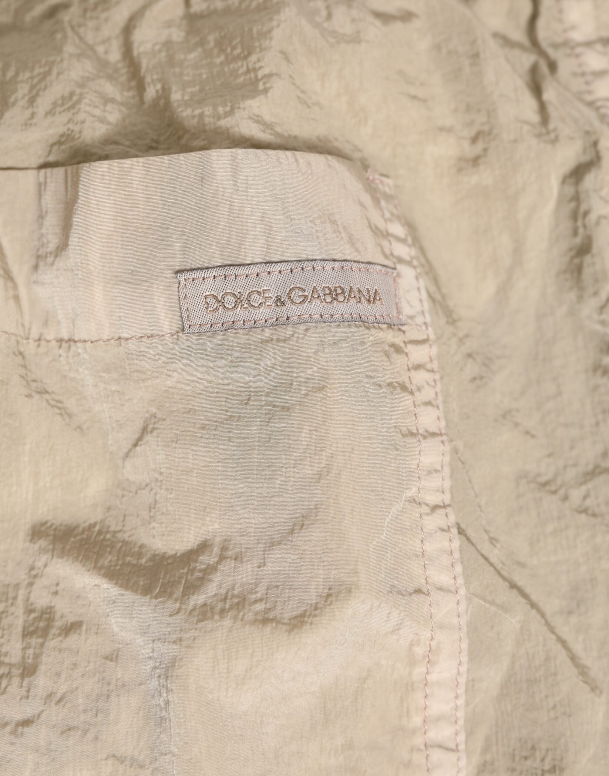 Dolce & Gabbana Beige Nylon Beachwear Männer Boxer Short Bademode