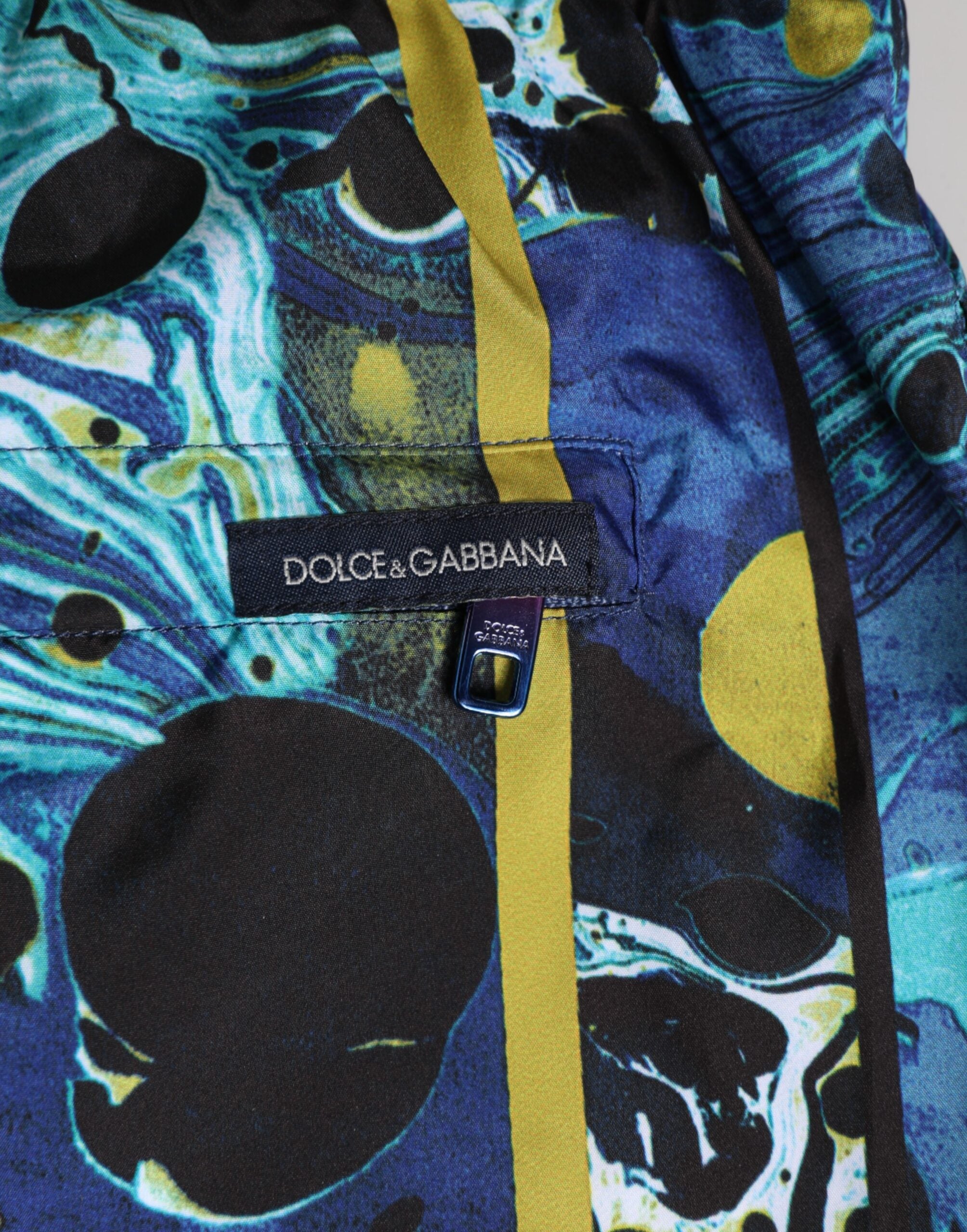 Dolce & Gabbana Blauer Marmor Print Logo Herren Boxer Short Badebekleidung