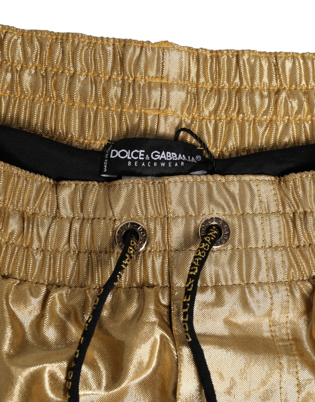 Dolce & Gabbana Gold Metallic Beachwear Herren Boxer Short Bademode