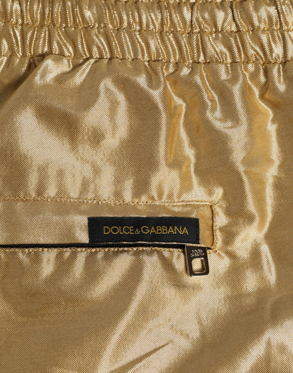 Dolce & Gabbana Gold Metallic Beachwear Herren Boxer Short Bademode