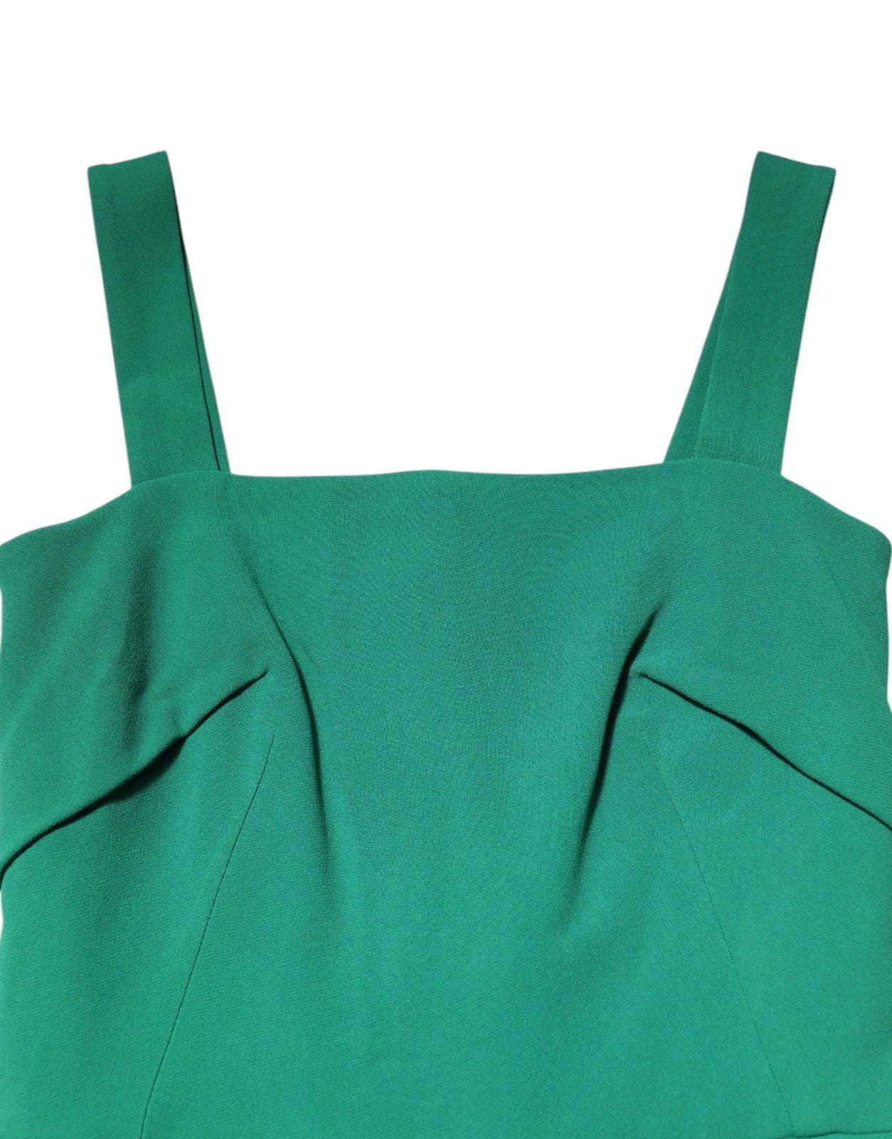 Dolce & Gabbana Dunkelgrünes ärmelloses Bodycon-Kleid aus Viskose
