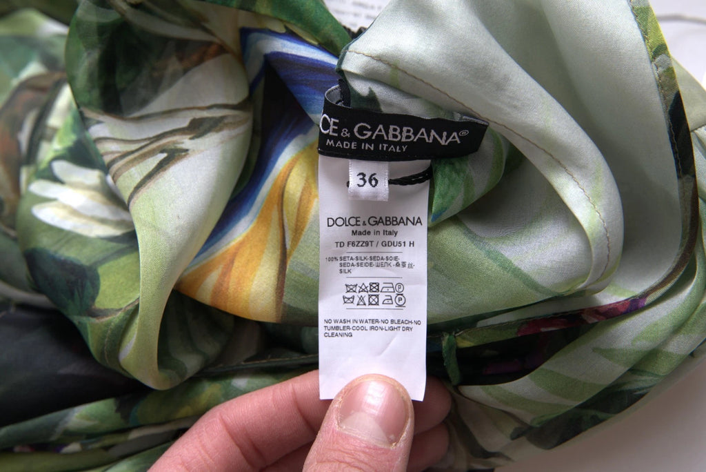 Dolce & Gabbana Maxikleid aus Seide mit Dschungel-Print, mehrfarbig, für Damen