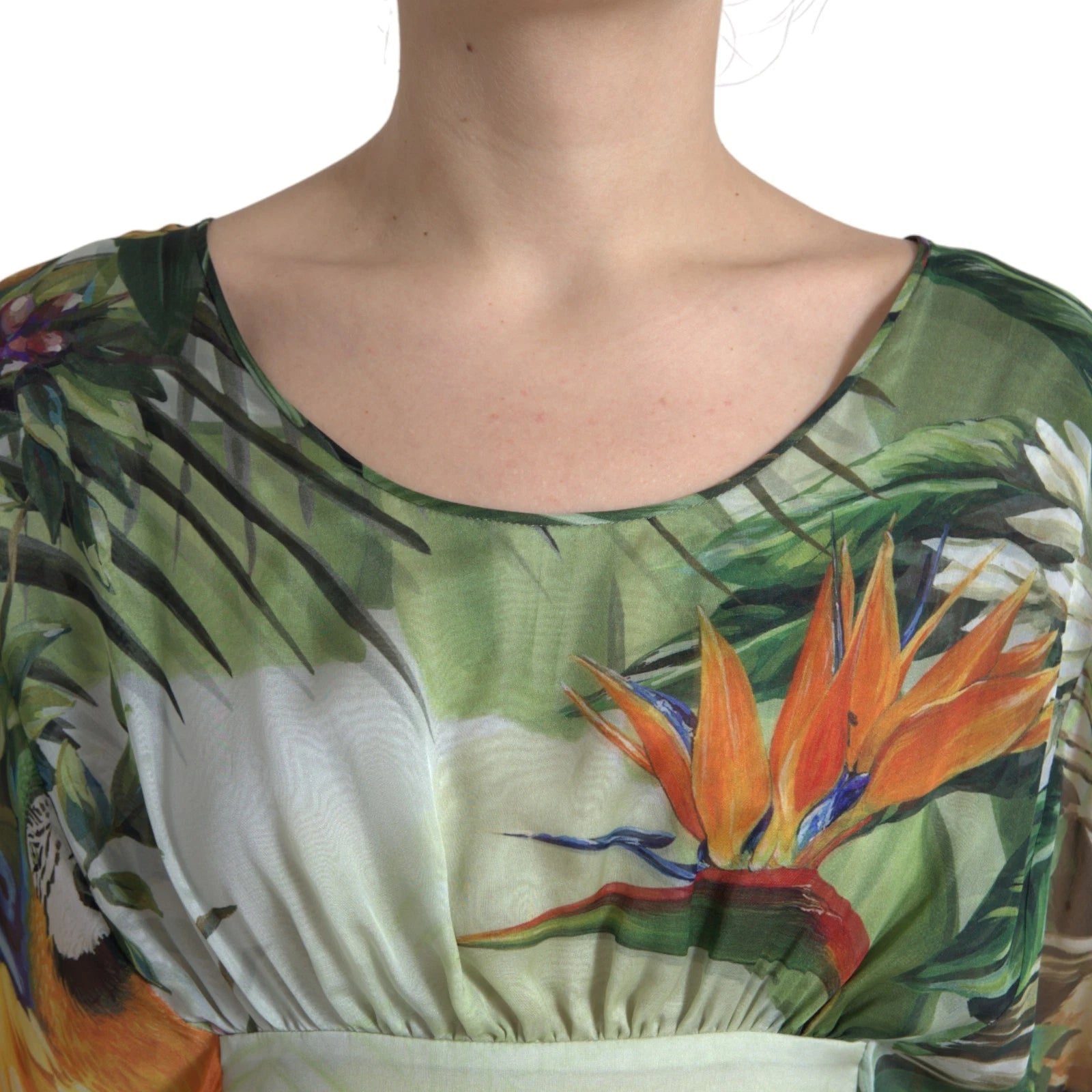 Dolce & Gabbana Maxikleid aus Seide mit Dschungel-Print, mehrfarbig, für Damen