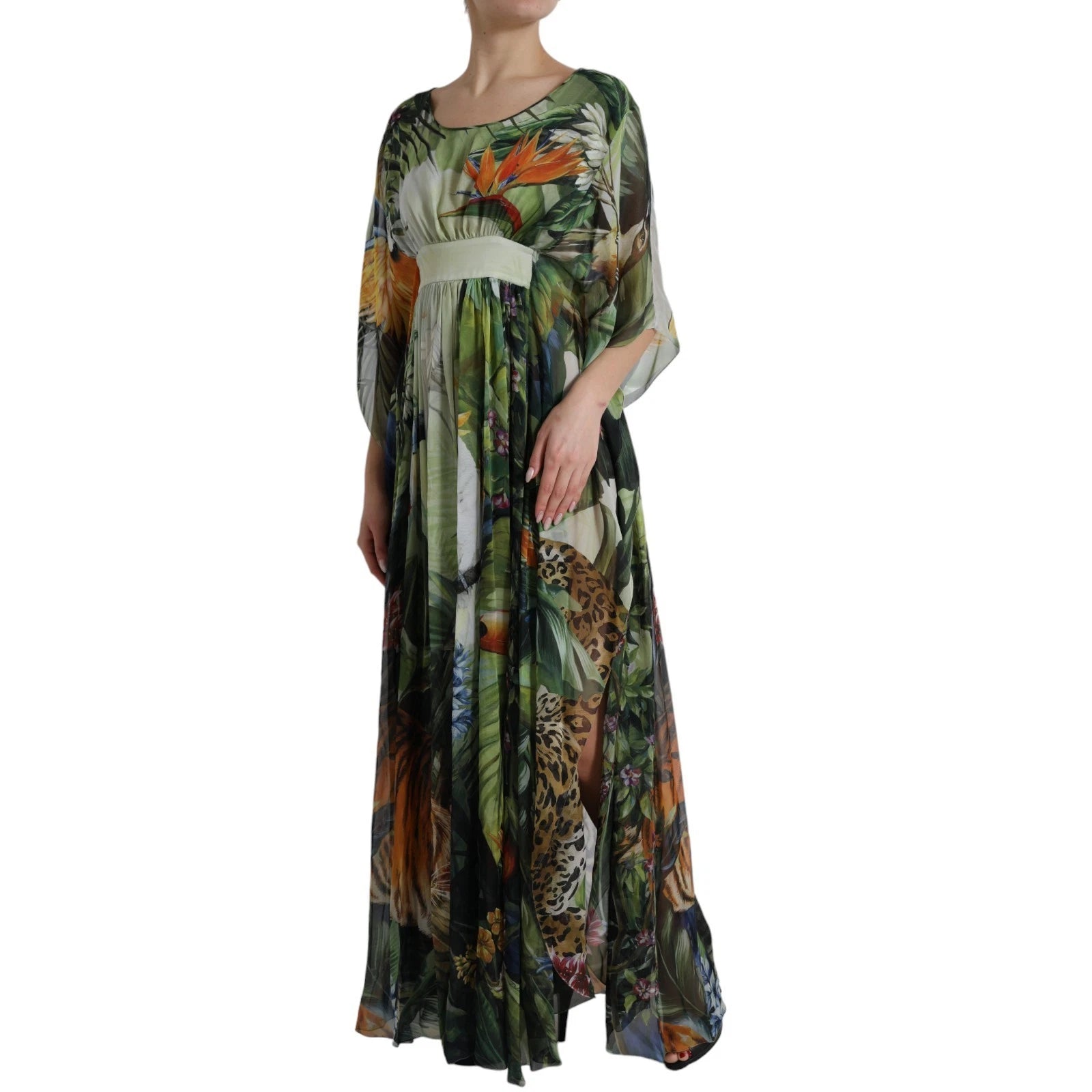 Dolce & Gabbana Maxikleid aus Seide mit Dschungel-Print, mehrfarbig, für Damen