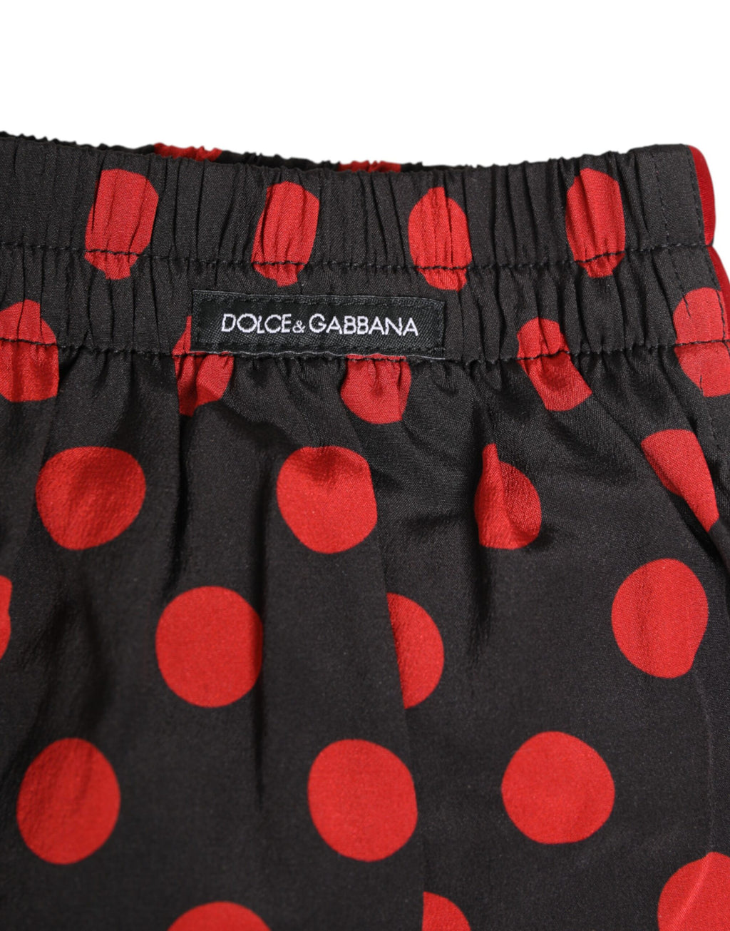 Dolce & Gabbana Schwarz Seide Polka Dot Boxershorts Männer Unterwäsche