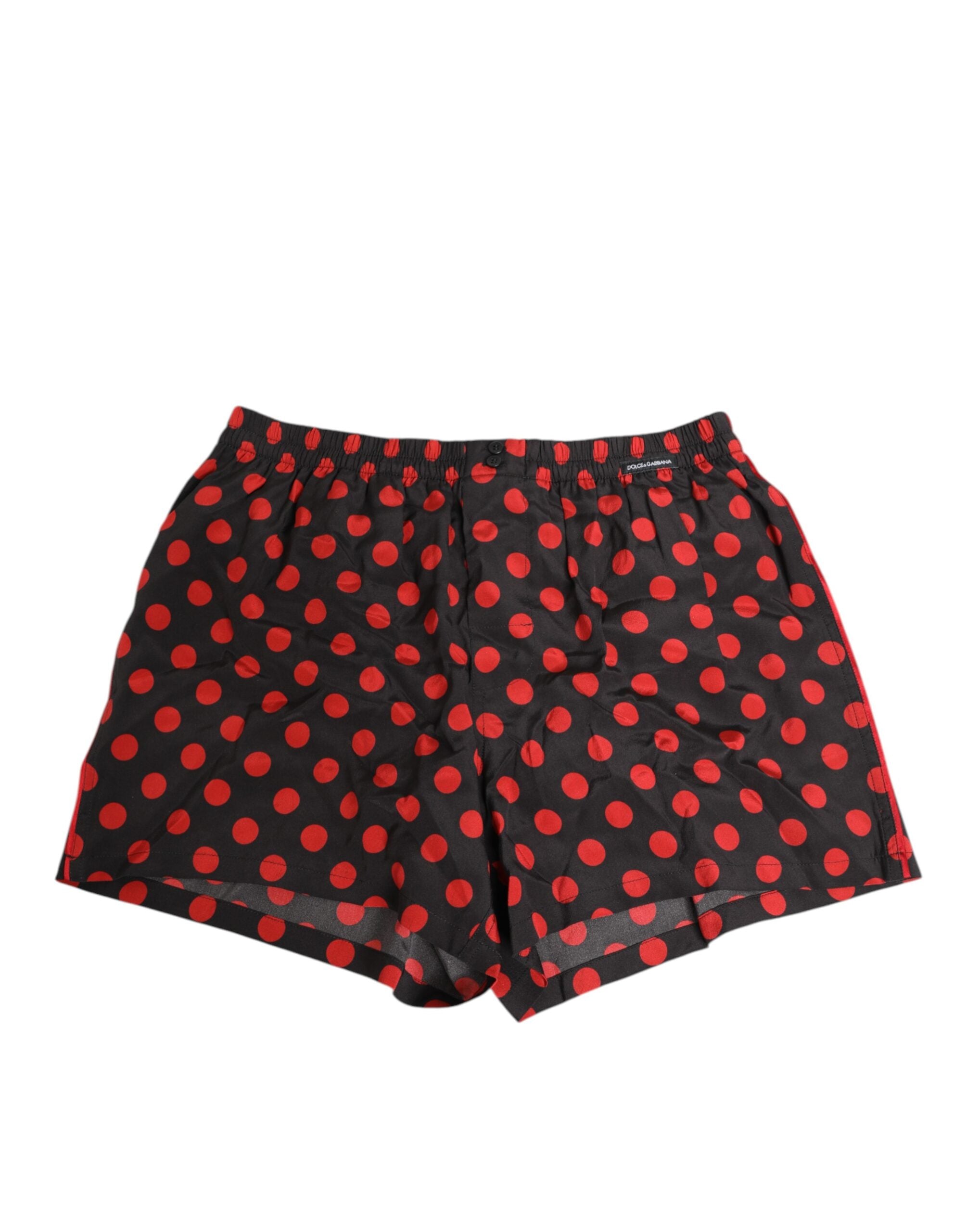 Dolce & Gabbana Schwarz Seide Polka Dot Boxershorts Männer Unterwäsche
