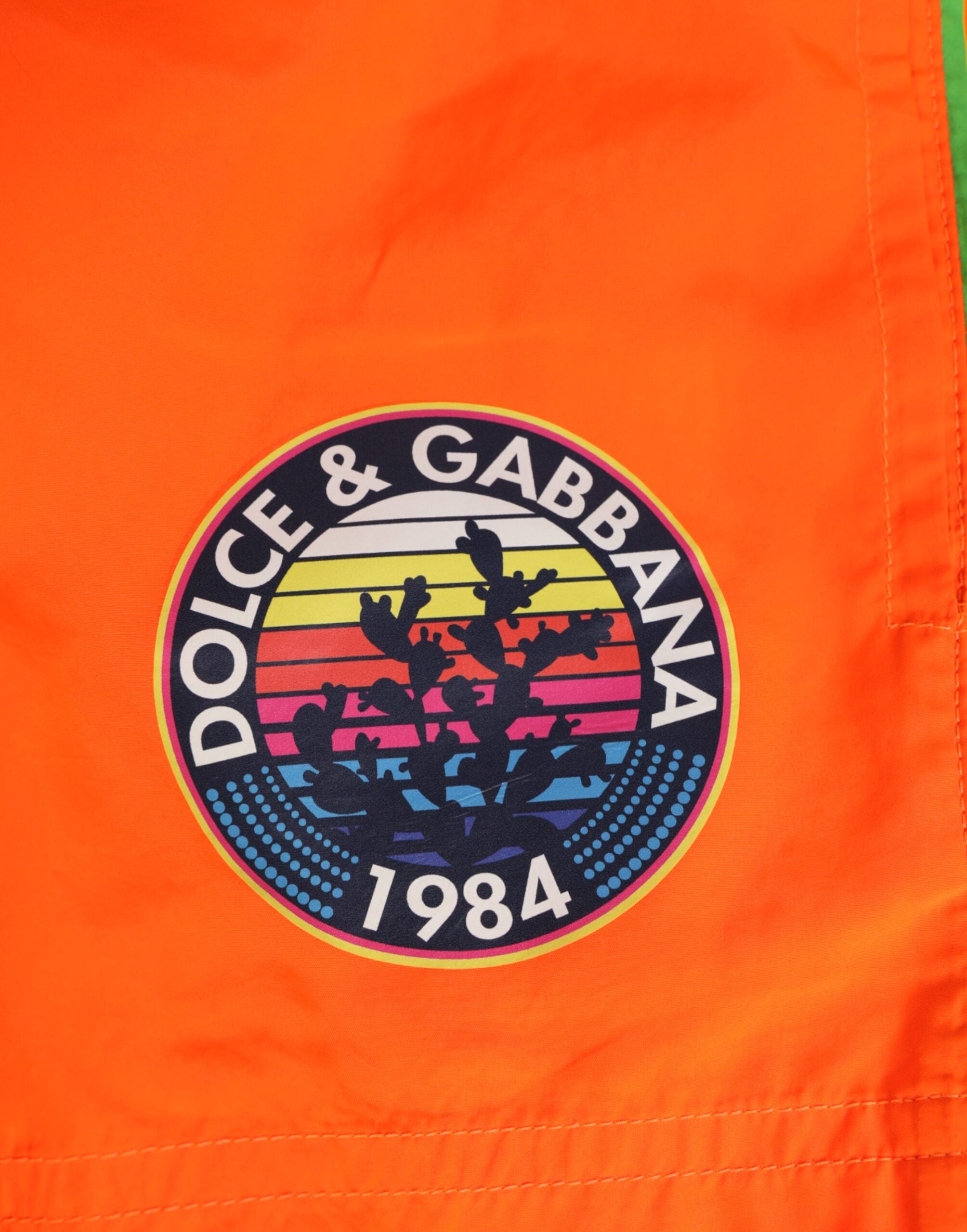 Dolce & Gabbana Orange Polyester Beachwear Herren Shorts Badebekleidung