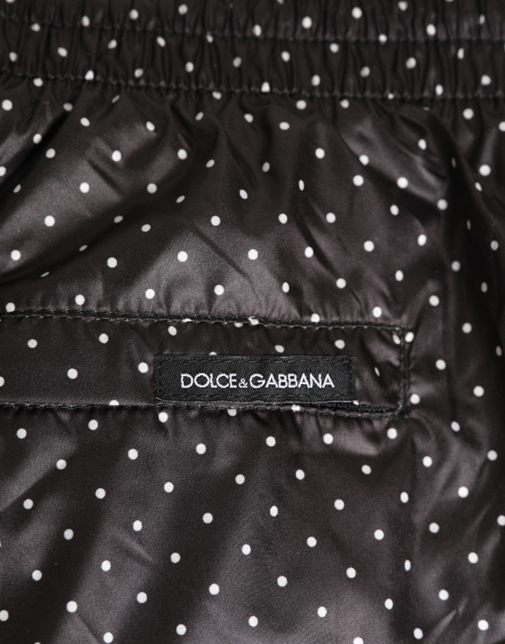 Dolce & Gabbana Schwarze Polka Dot Polyester Herren Shorts Badebekleidung