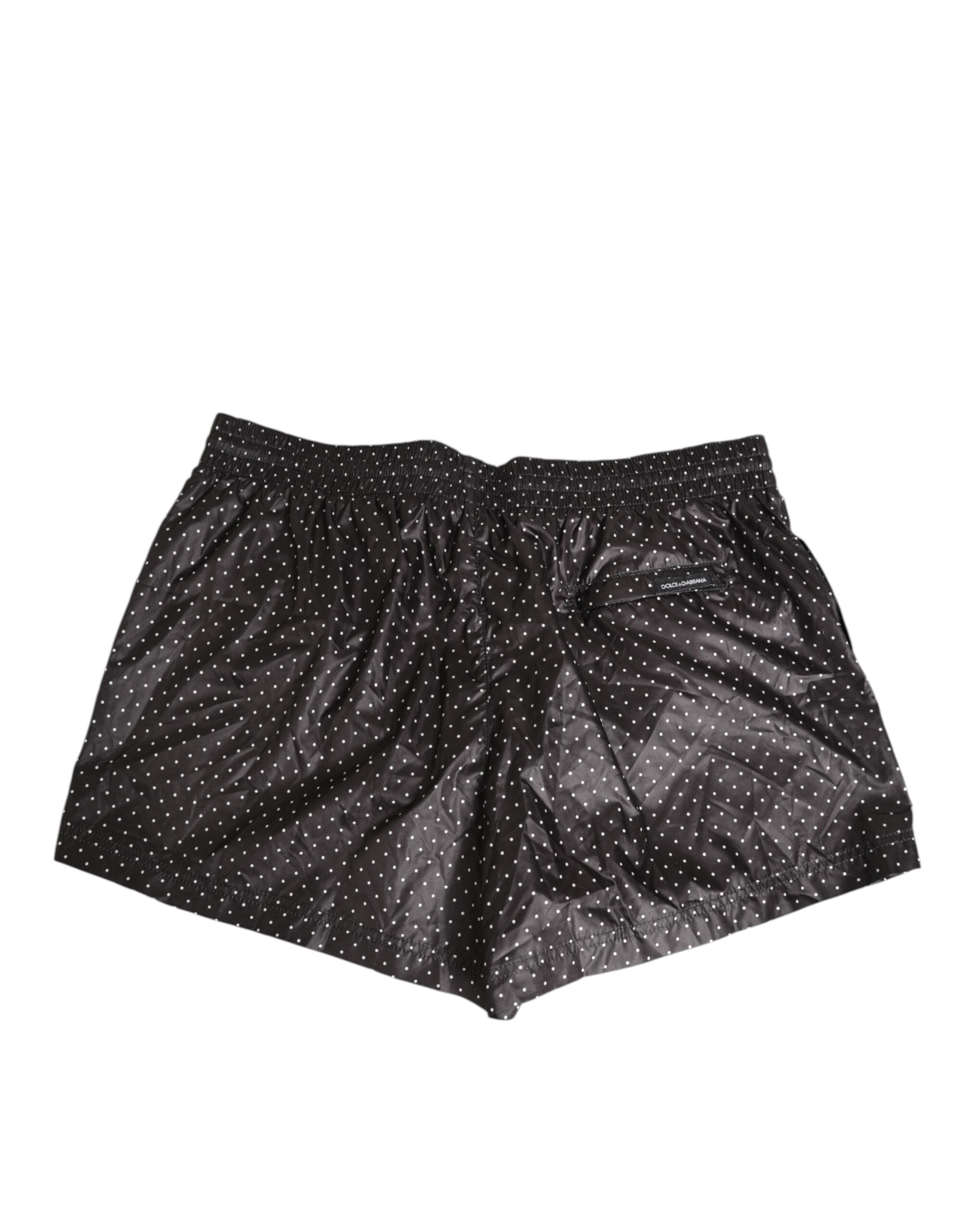Dolce & Gabbana Schwarze Polka Dot Polyester Herren Shorts Badebekleidung