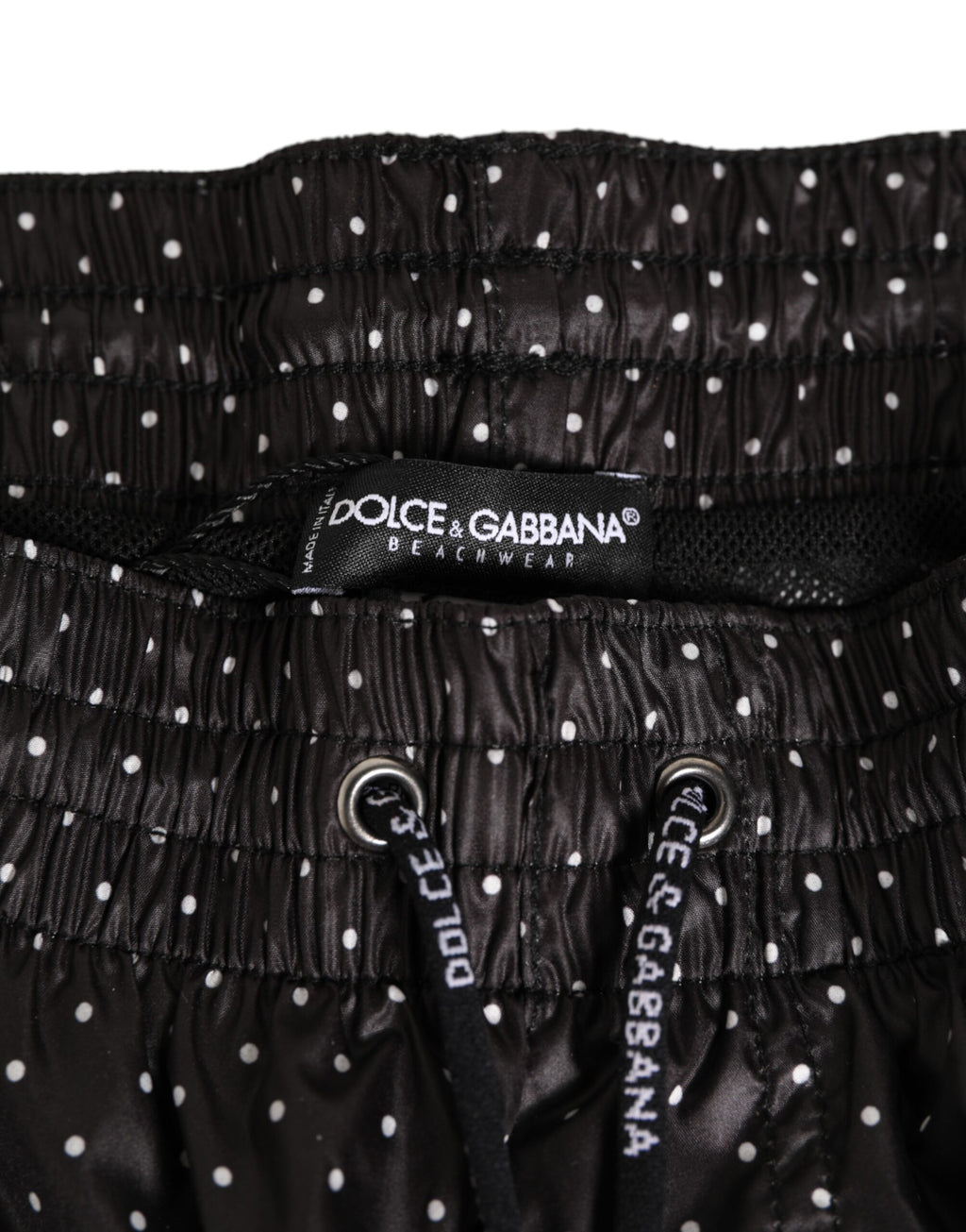 Dolce & Gabbana Schwarze Polka Dot Polyester Herren Shorts Badebekleidung