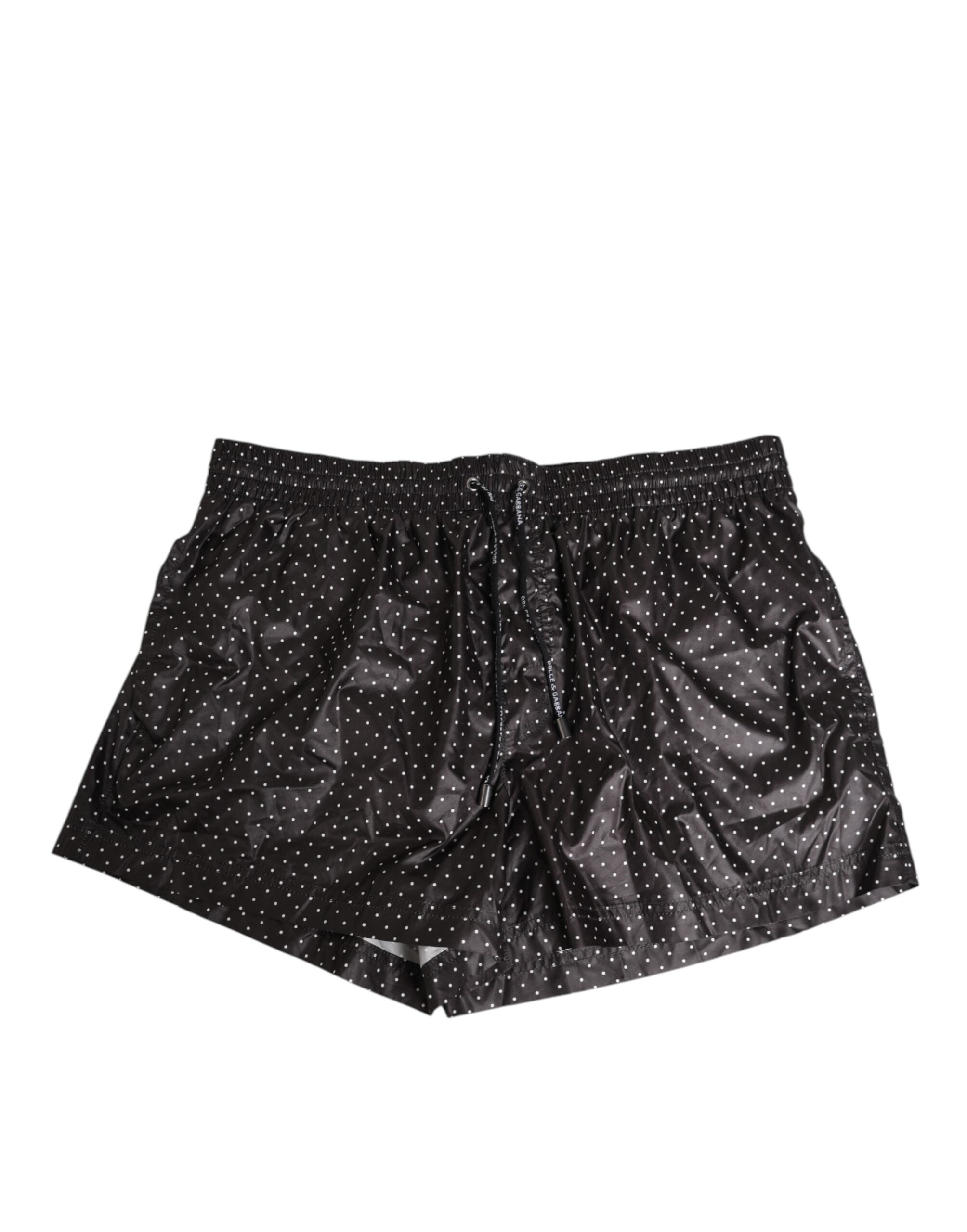 Dolce & Gabbana Schwarze Polka Dot Polyester Herren Shorts Badebekleidung