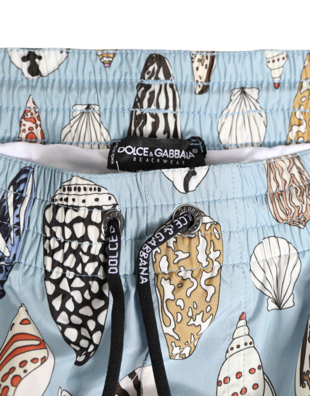 Dolce & Gabbana Blaue Muschel Druck Nylon Männer Shorts Bademode