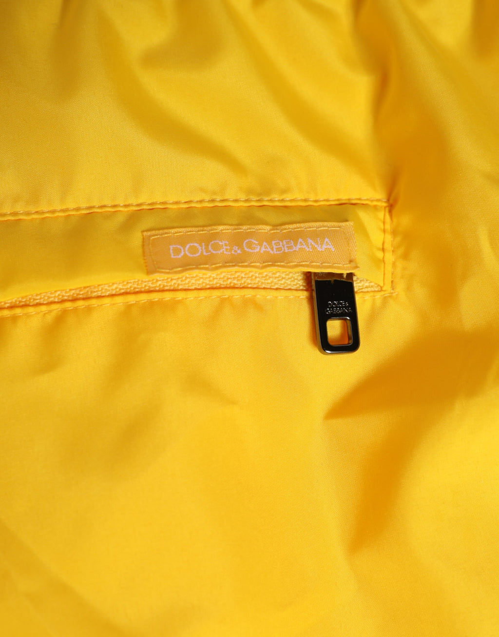 Dolce & Gabbana Gelbe Nylon Logo Print Herren Boxer Short Badebekleidung