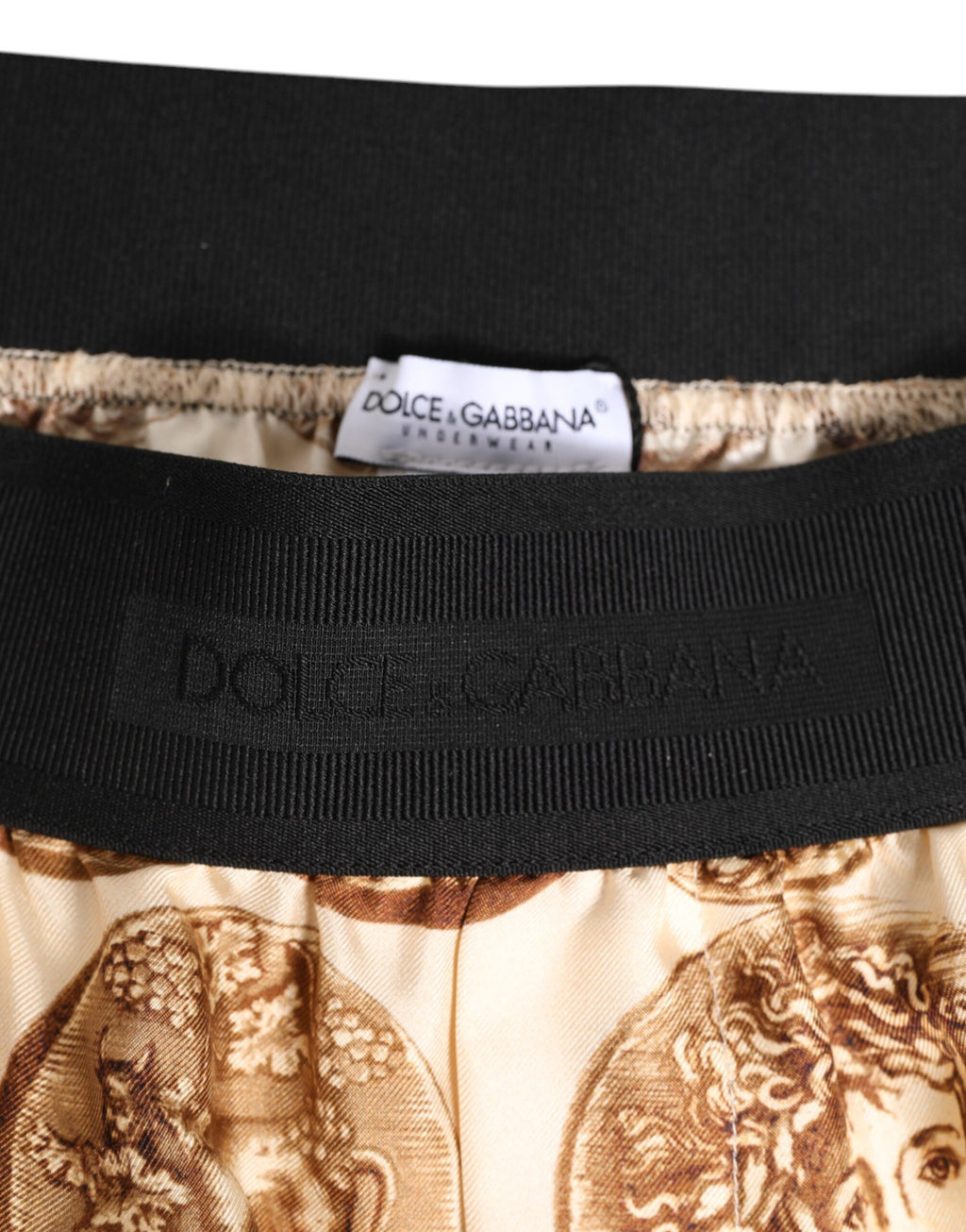 Dolce & Gabbana Brown Ancient Coin Print Seidenshorts Bademode