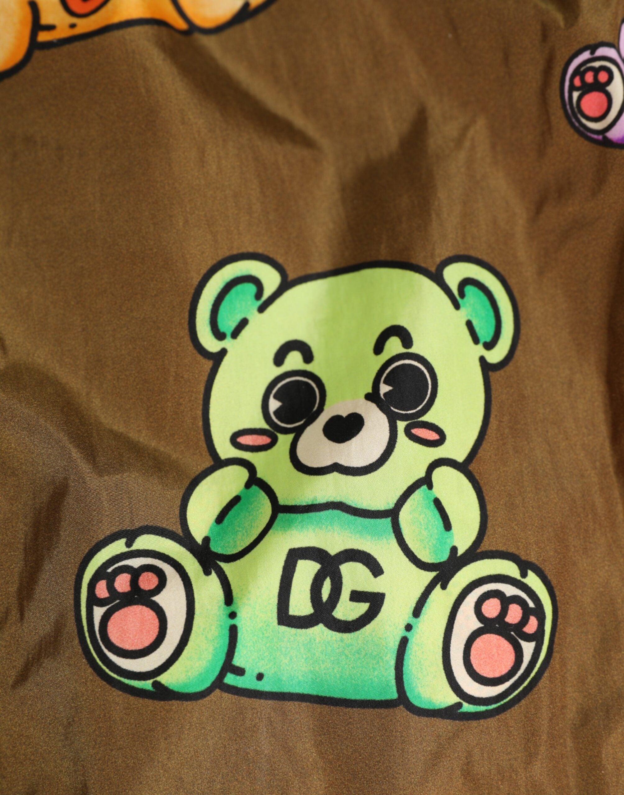 Dolce & Gabbana Brauner Multicolor Teddybär Herren Shorts Badebekleidung