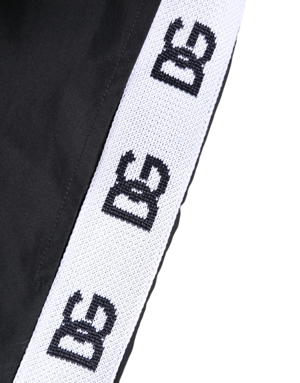 Dolce & Gabbana Schwarze Nylon Side Logo Tape Shorts Bademode