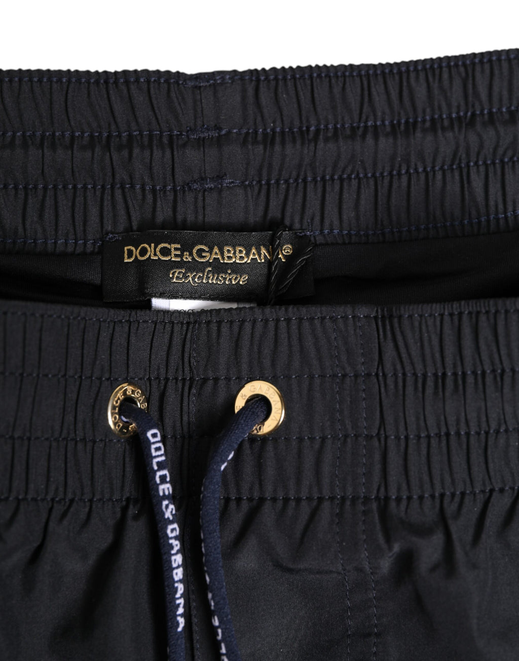 Dolce & Gabbana Schwarze Nylon Side Logo Tape Shorts Bademode