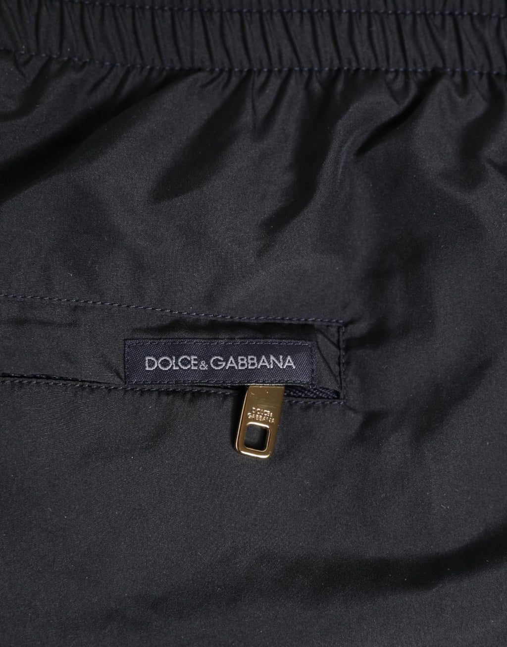 Dolce & Gabbana Schwarze Nylon Side Logo Tape Shorts Bademode