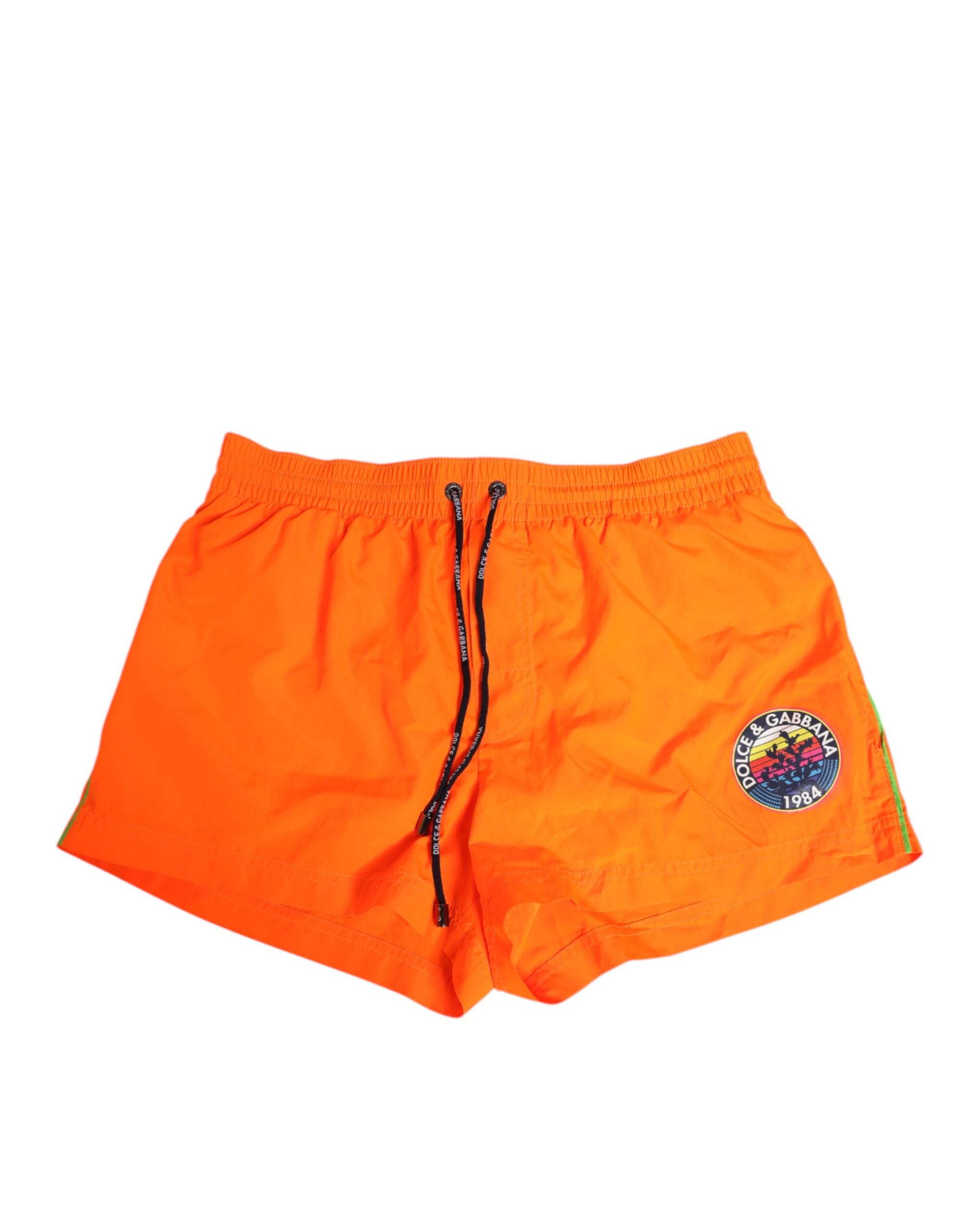 Dolce & Gabbana Orange Polyester Beachwear Herren Shorts Badebekleidung