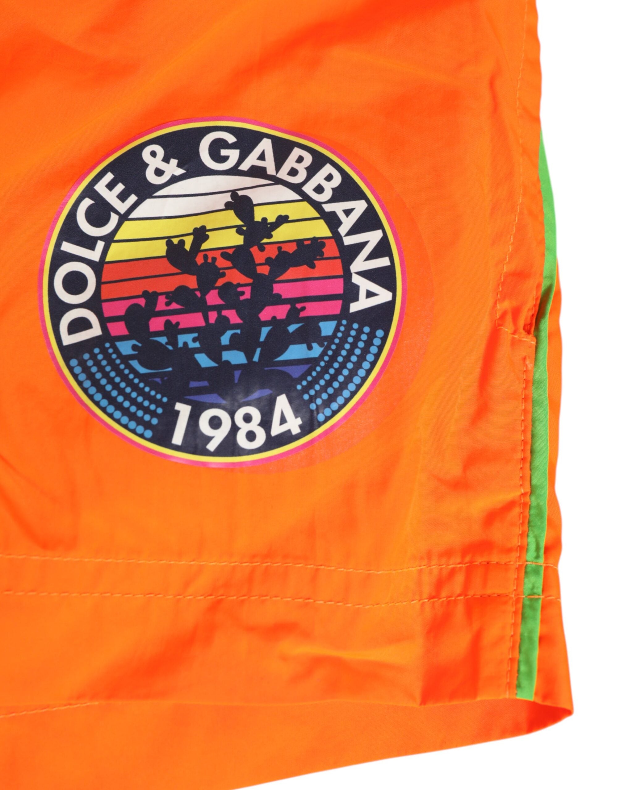 Dolce & Gabbana Orange Polyester Beachwear Herren Shorts Badebekleidung