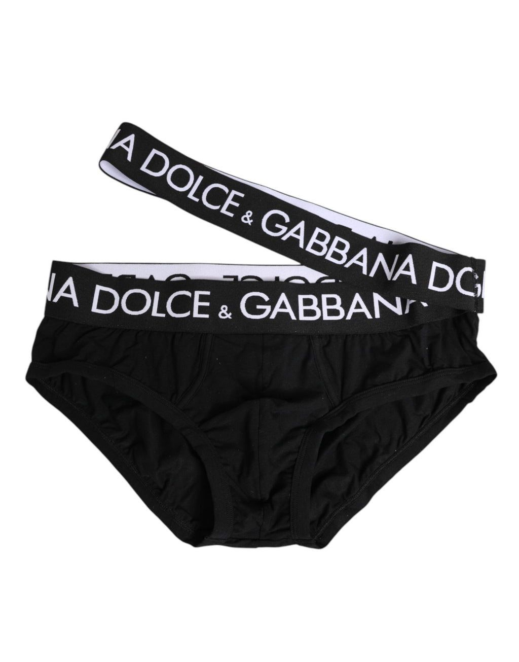 Dolce & Gabbana Schwarze Badehose mit elastischem Logo-Bund aus Baumwolle