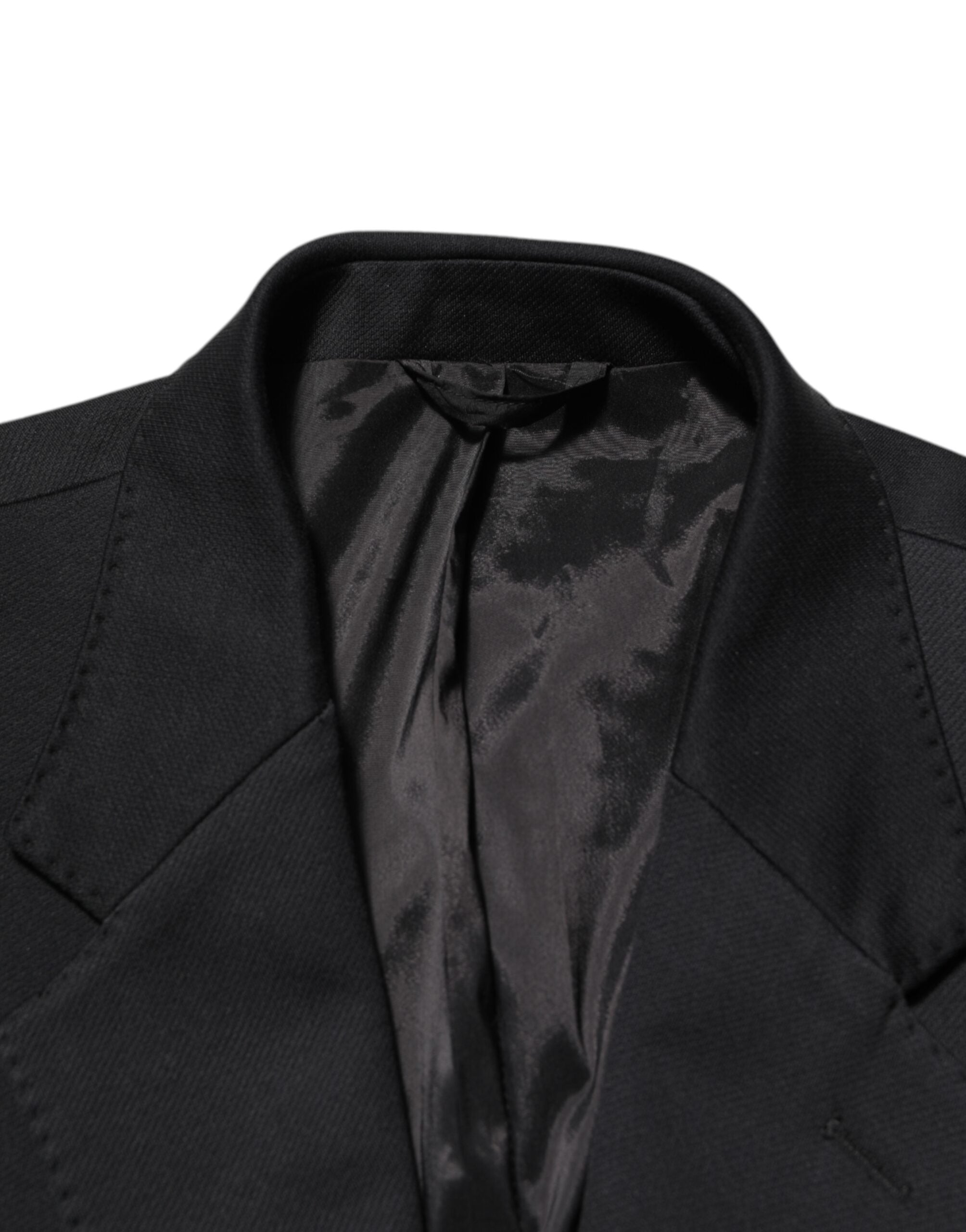 Dolce & Gabbana Dunkelblau Baumwolle Männer Jacke Mantel Blazer Anzug
