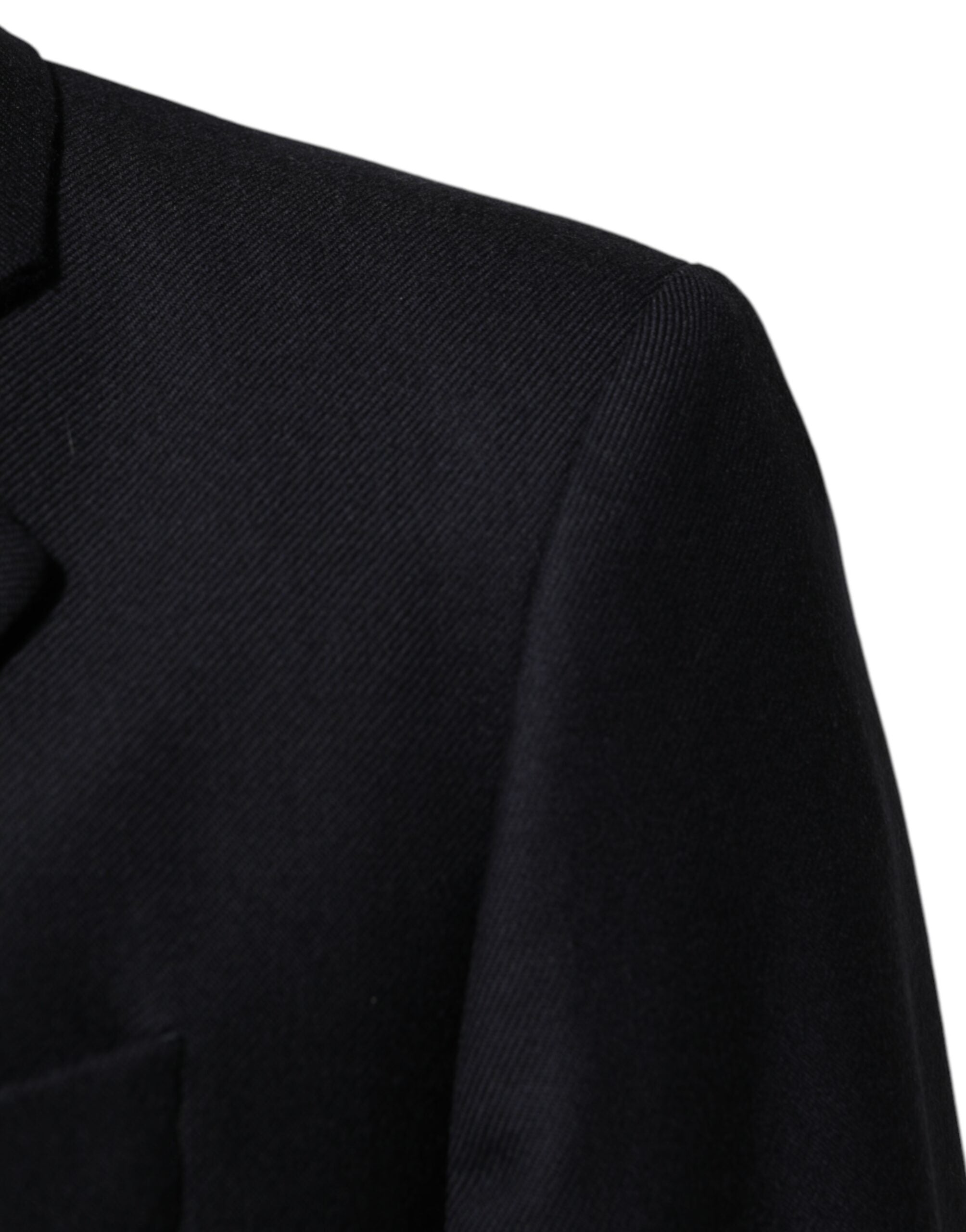 Dolce & Gabbana Dunkelblau Wolle Männer Jacke Mantel Blazer Anzug