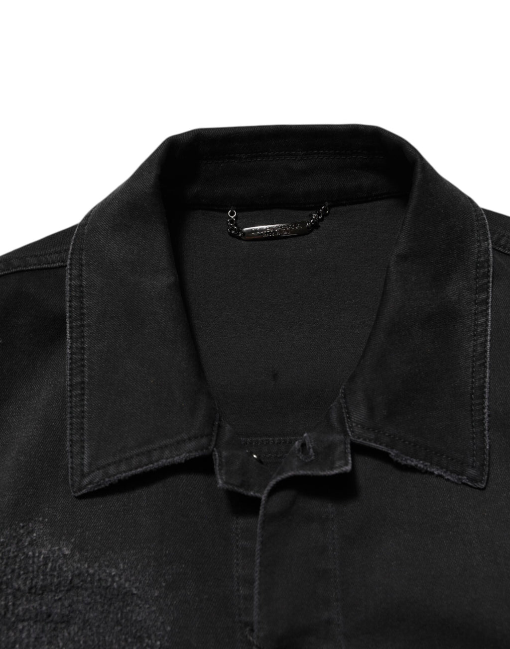 Dolce & Gabbana Schwarze Baumwoll-Denim-Stretchjacke mit Knopfleiste