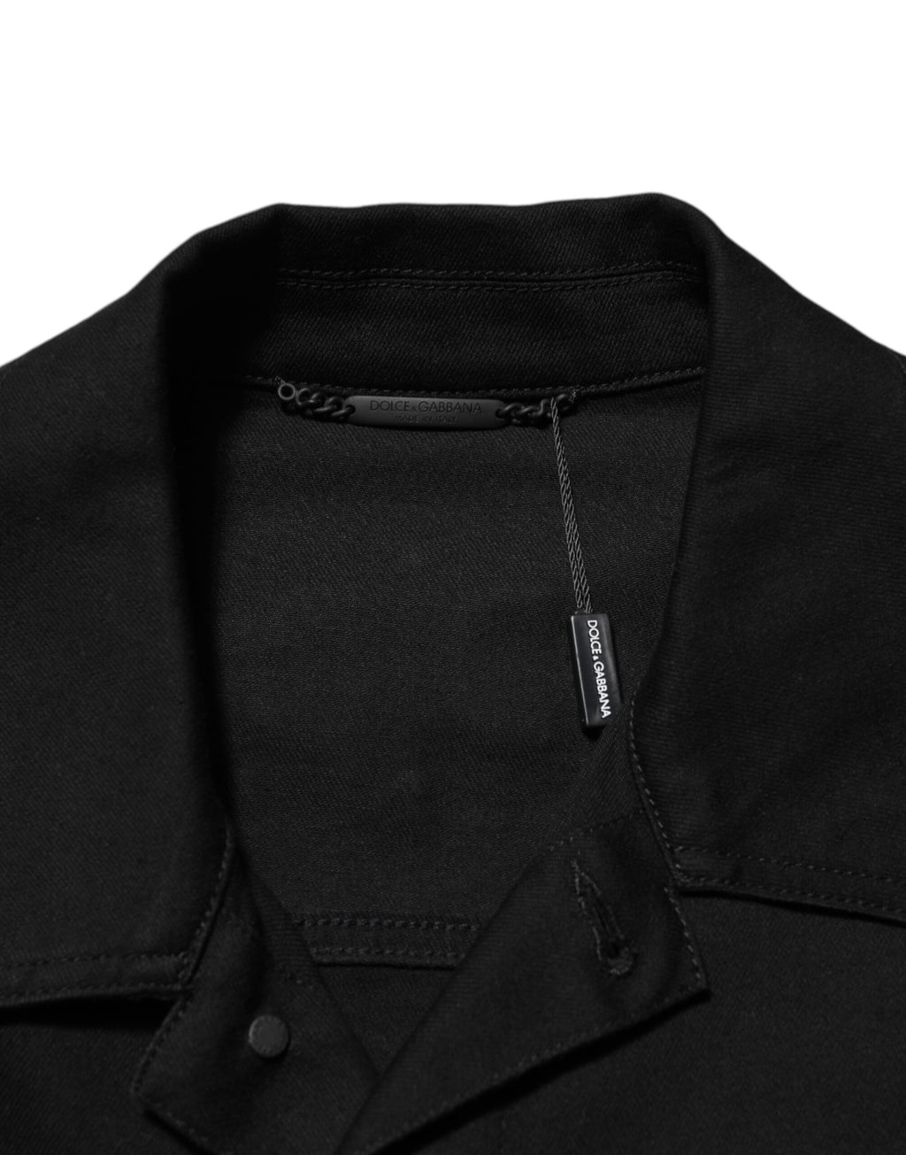 Dolce & Gabbana Giubbotto Jacke aus schwarzem Baumwoll-Denim Stretch