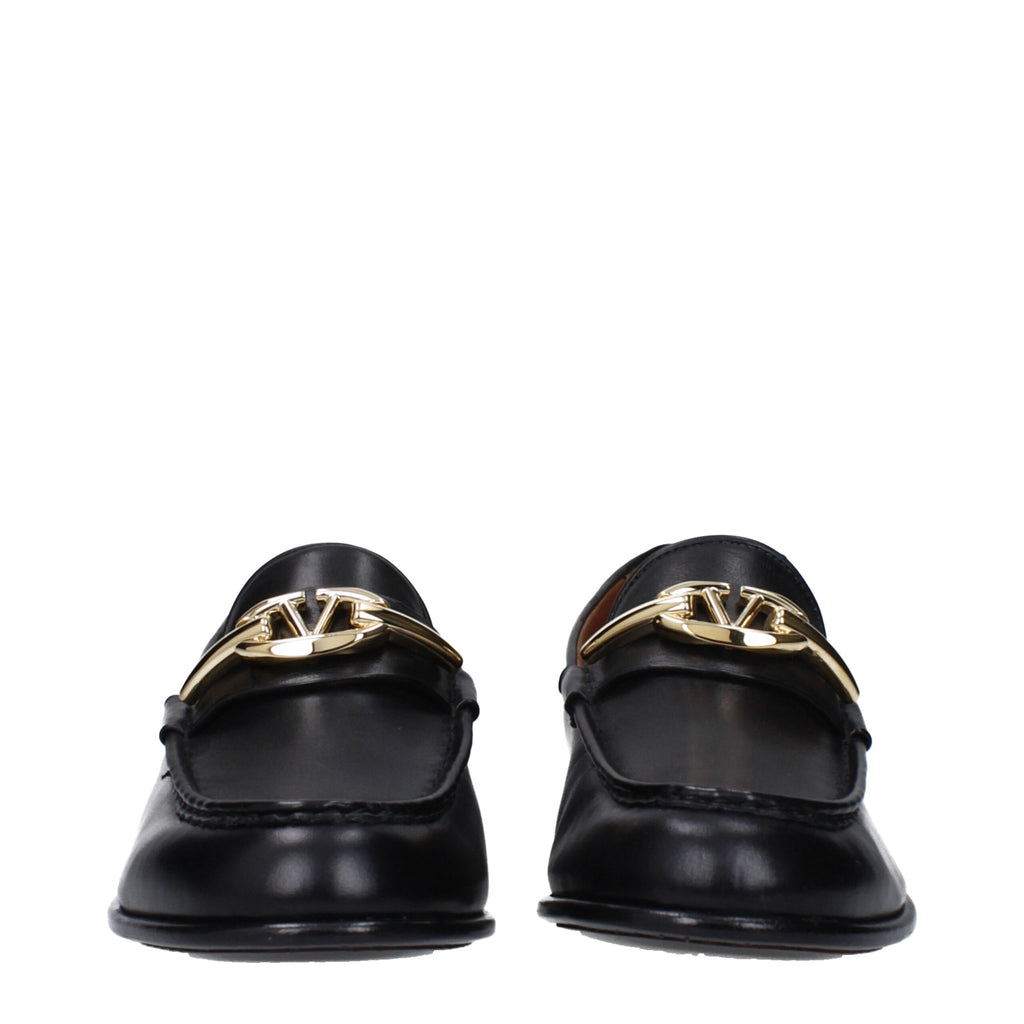 Valentino Garavani Schwarze Leder Slipper