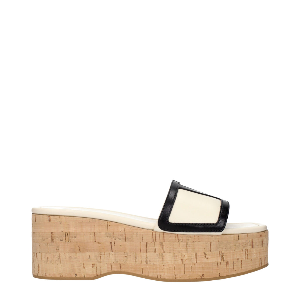 Valentino Garavani Beige Leder Wedges Sandalen