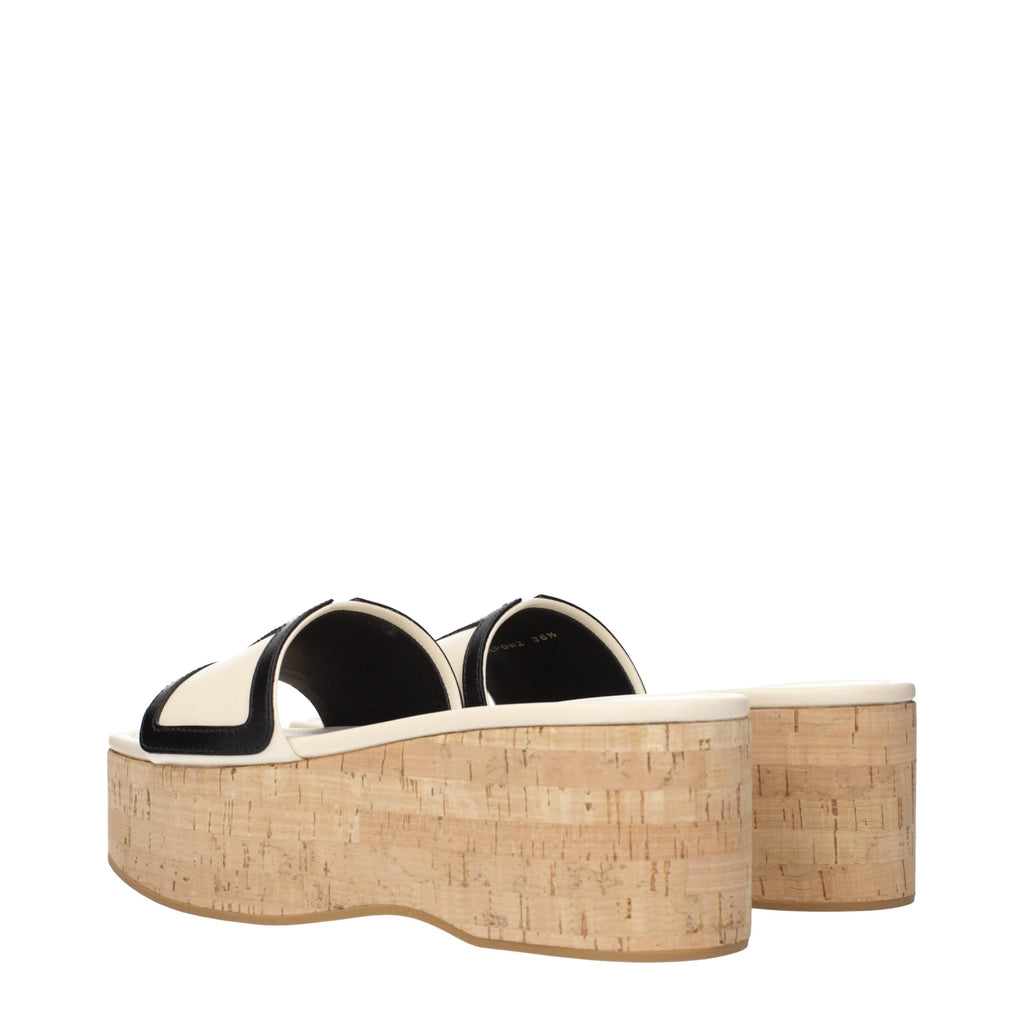 Valentino Garavani Beige Leder Wedges Sandalen