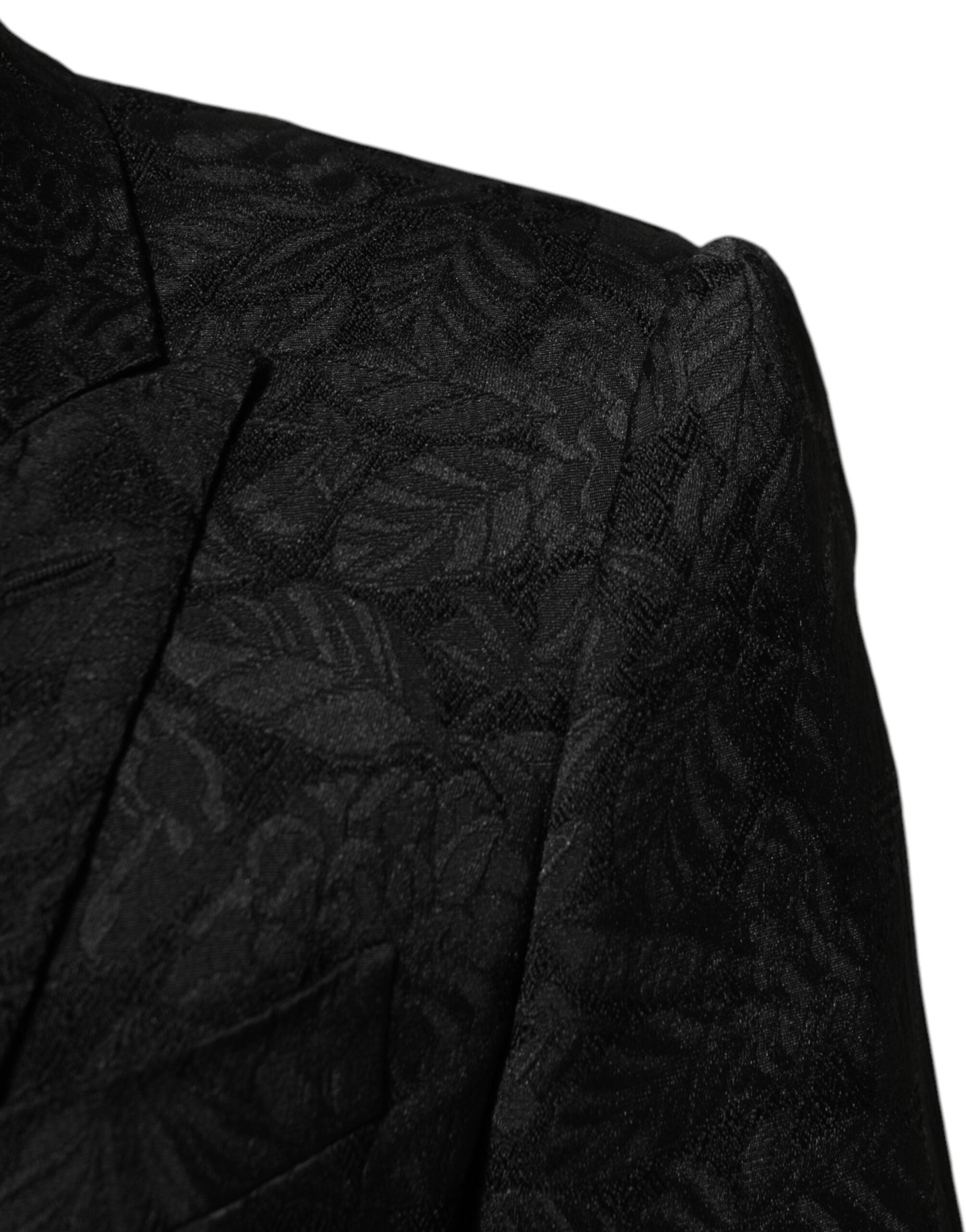 Dolce & Gabbana Schwarzer 3-teiliger Brokat-Jacquard-Anzug MARTINI
