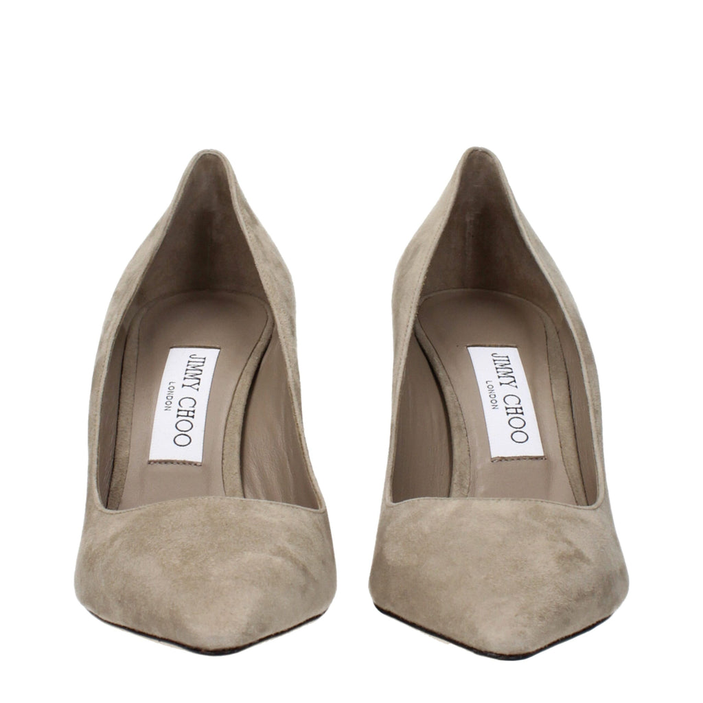 Jimmy Choo Graue Leder Pumps mit hohem Absatz