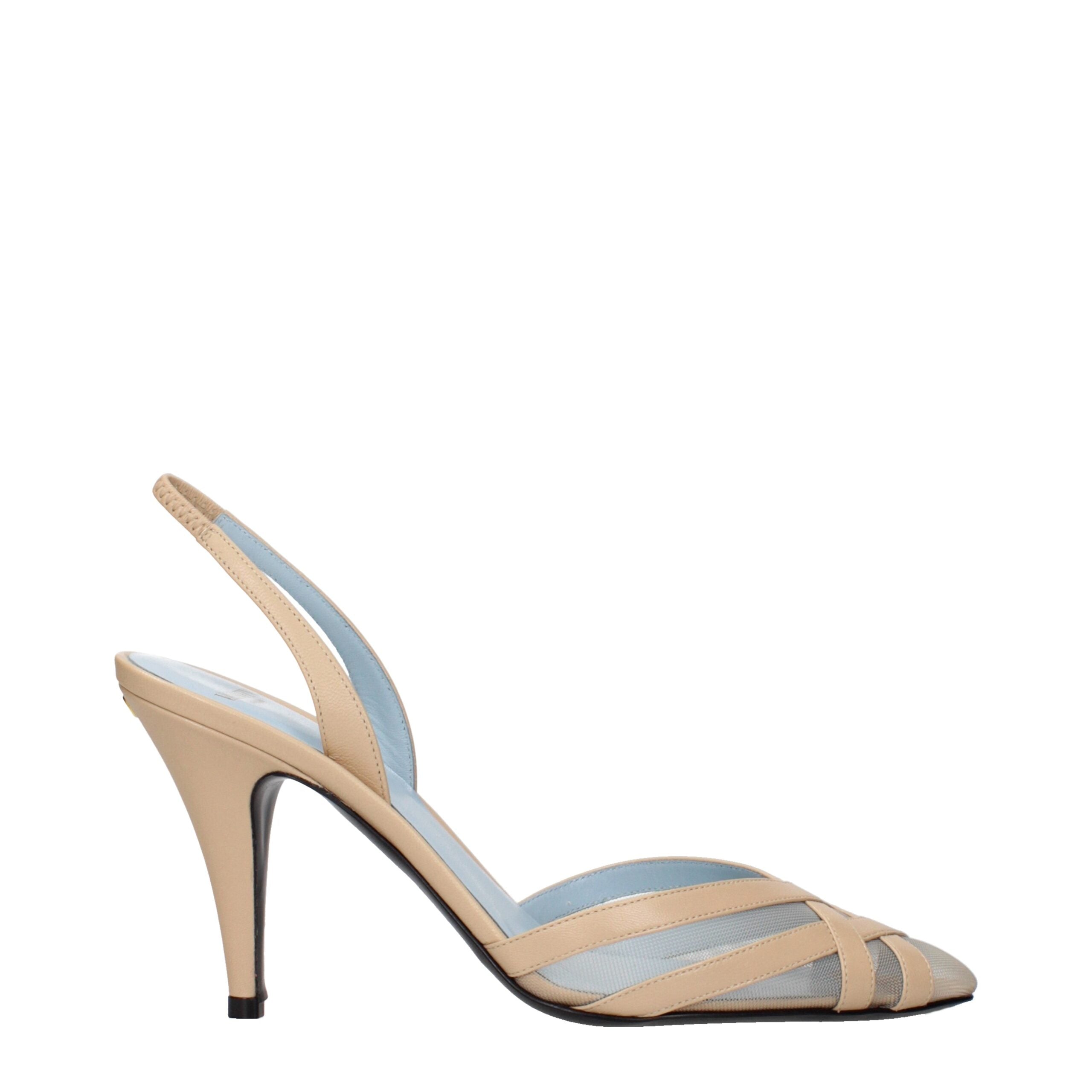Valentino Garavani Beige Leder Stiletto Heels Sandalen