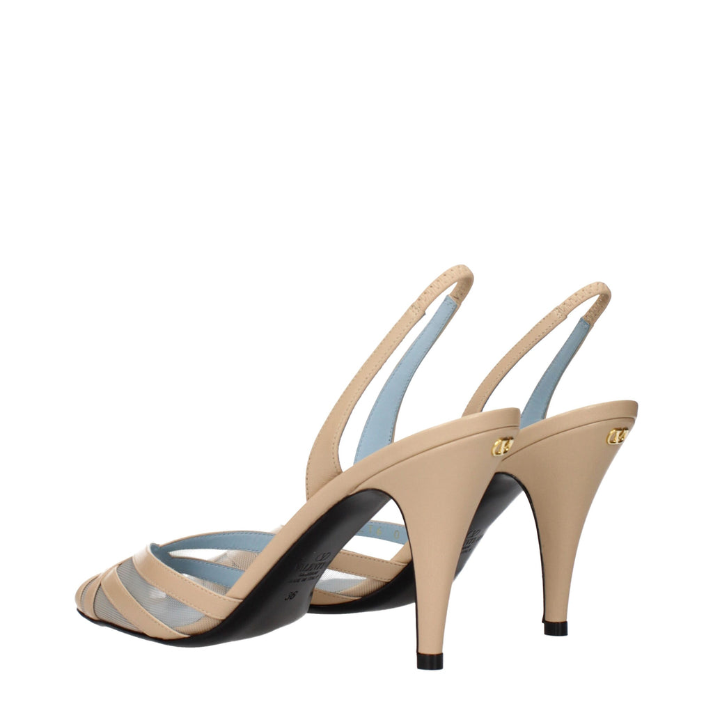 Valentino Garavani Beige Leder Stiletto Heels Sandalen