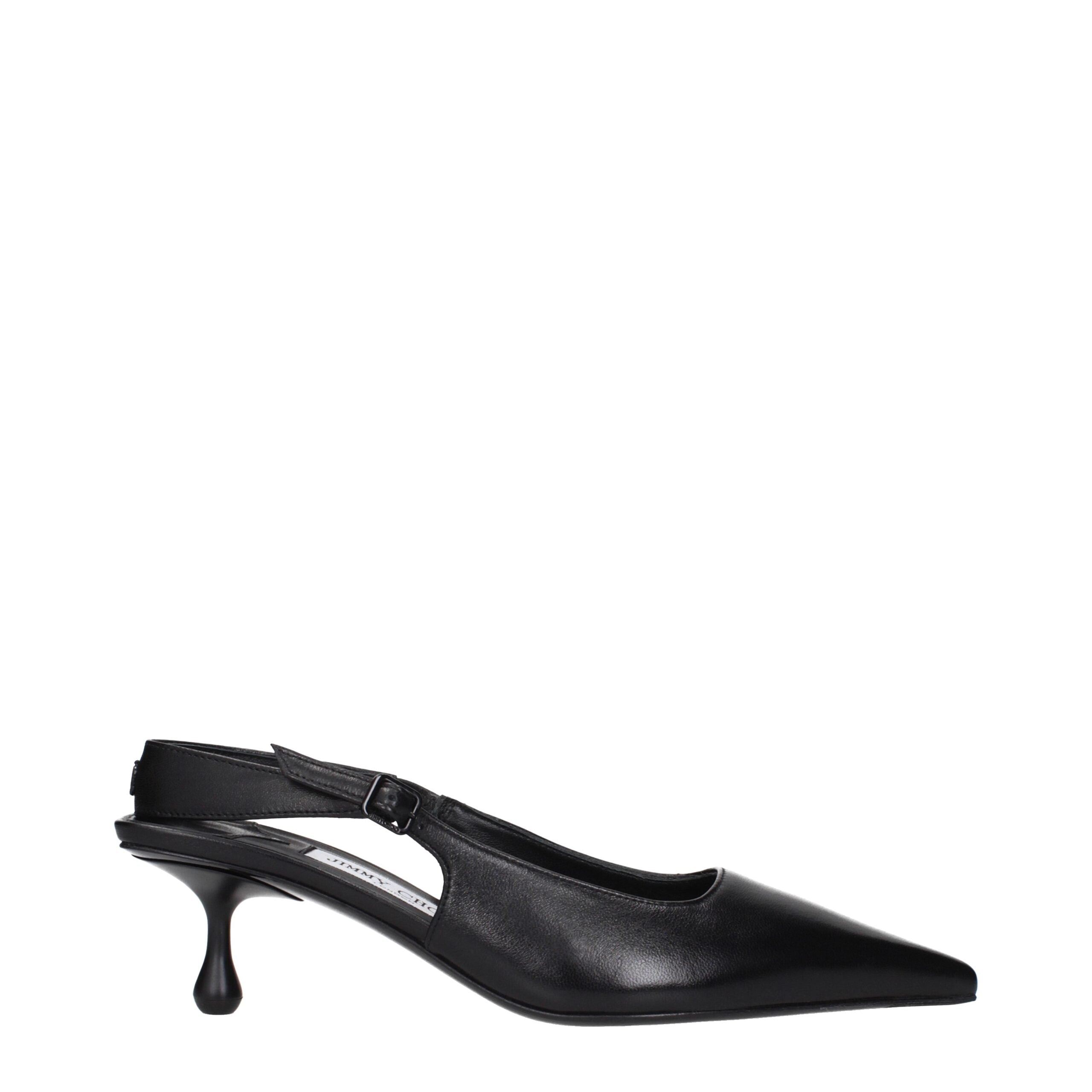 Jimmy Choo Flache Sandalen aus schwarzem Leder