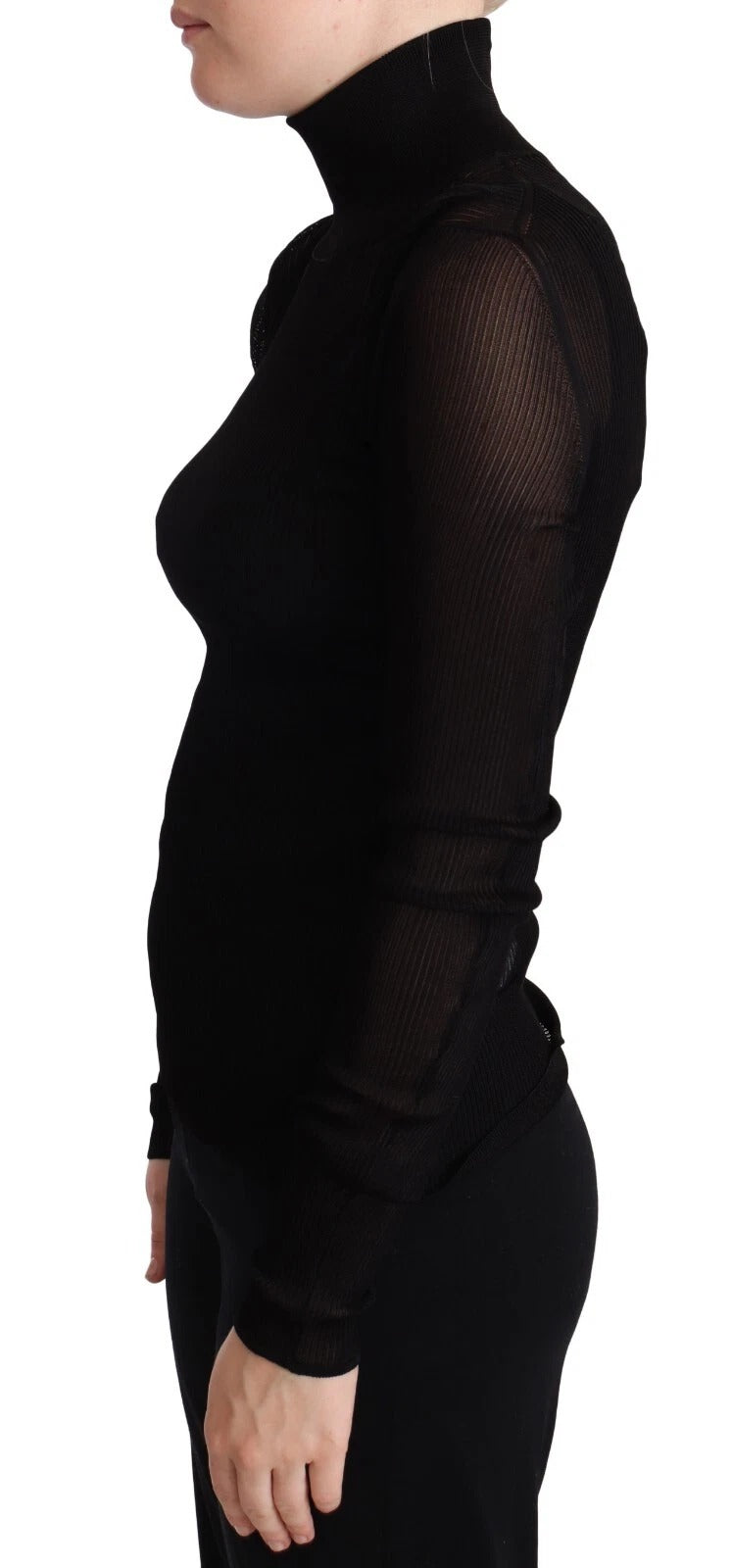 Dolce & Gabbana Schwarzer Rollkragenpullover in Passform