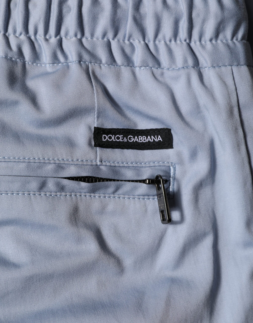 Dolce & Gabbana Hellblau Baumwolle Kordelzug Elastische Taille Männer Hosen