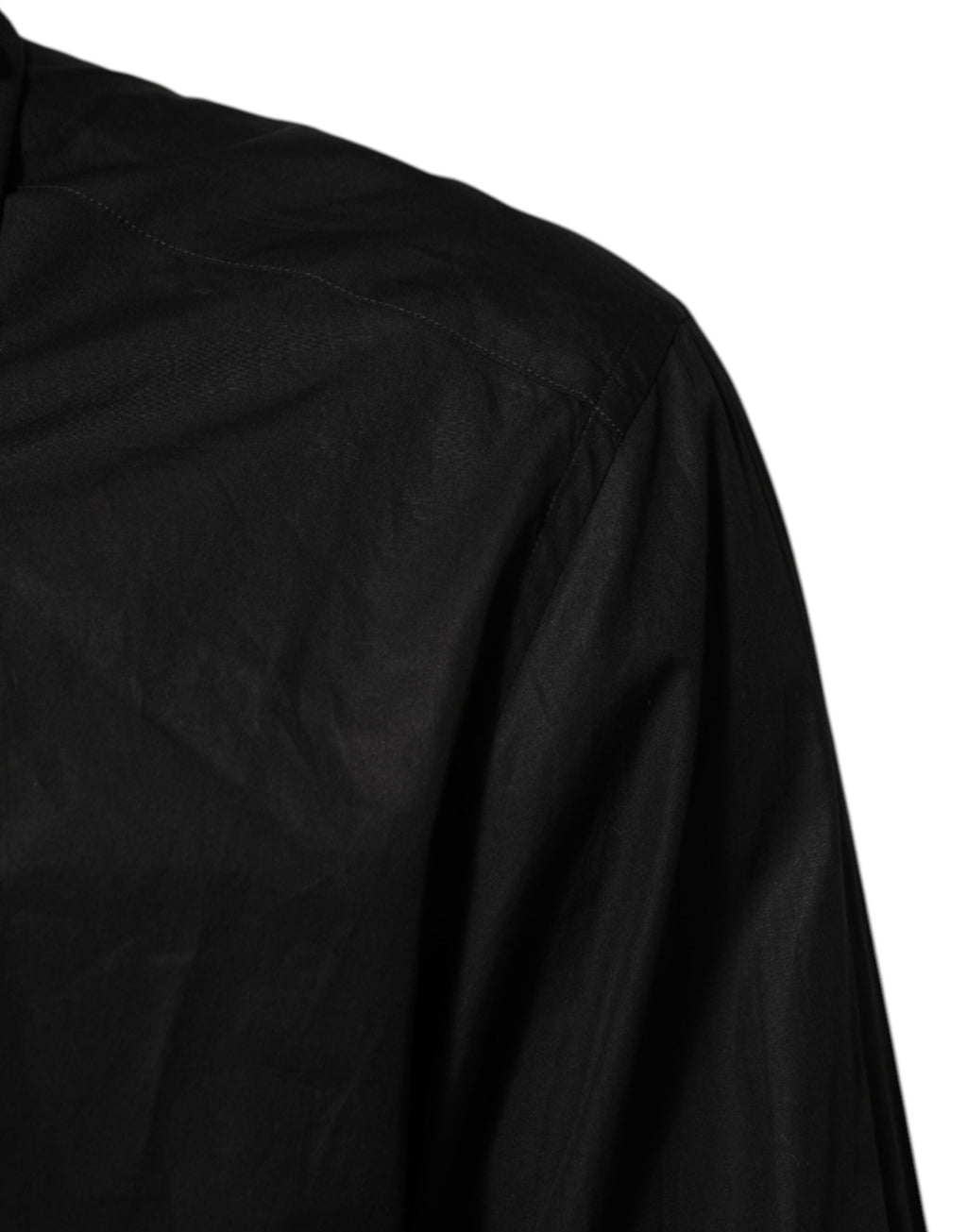 Dolce & Gabbana Schwarzes Baumwollhemd mit verschönertem Kragen für Männer