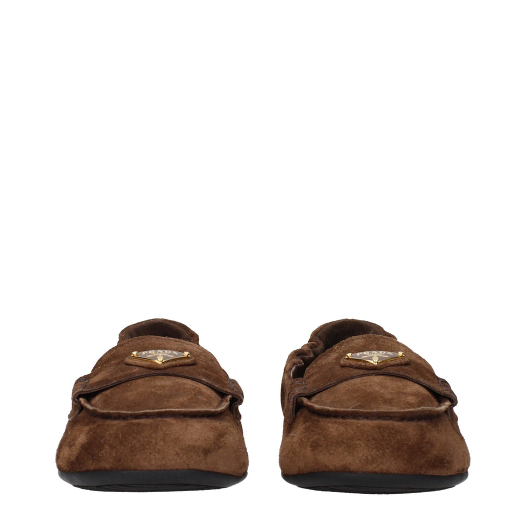 Prada Braune Leder Slipper