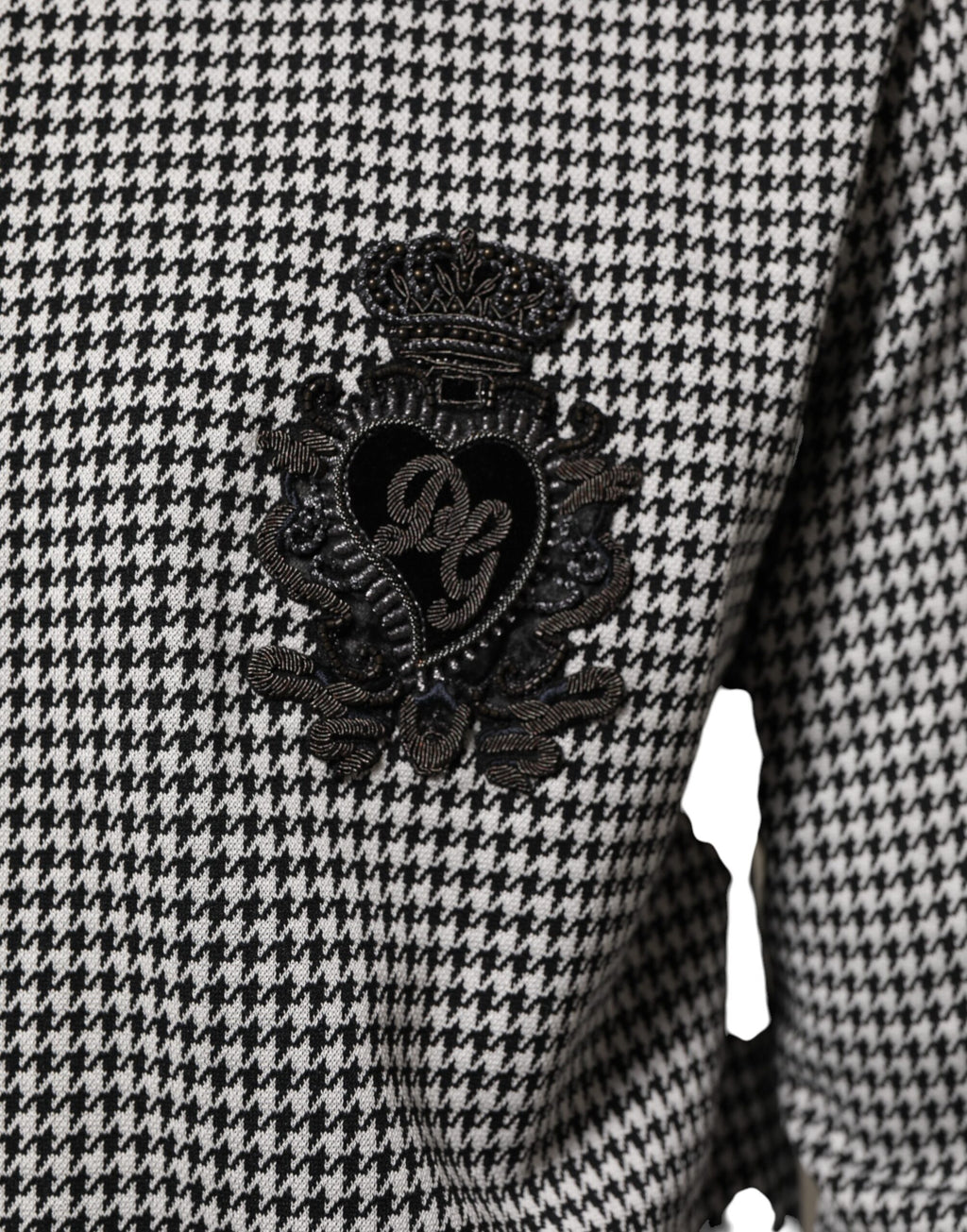 Dolce & Gabbana Schwarz-Weiß Hahnentritt-Wollwappenjacke Pullover
